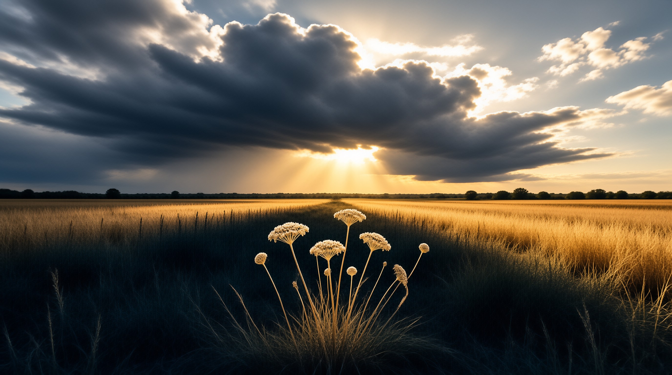 Sunburst Over Golden Field