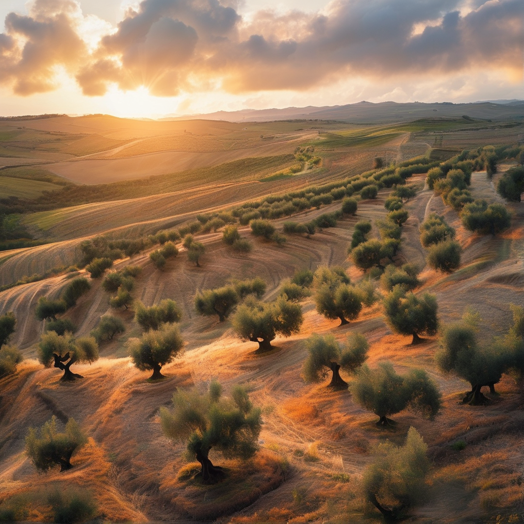 Olive Grove at Sunset