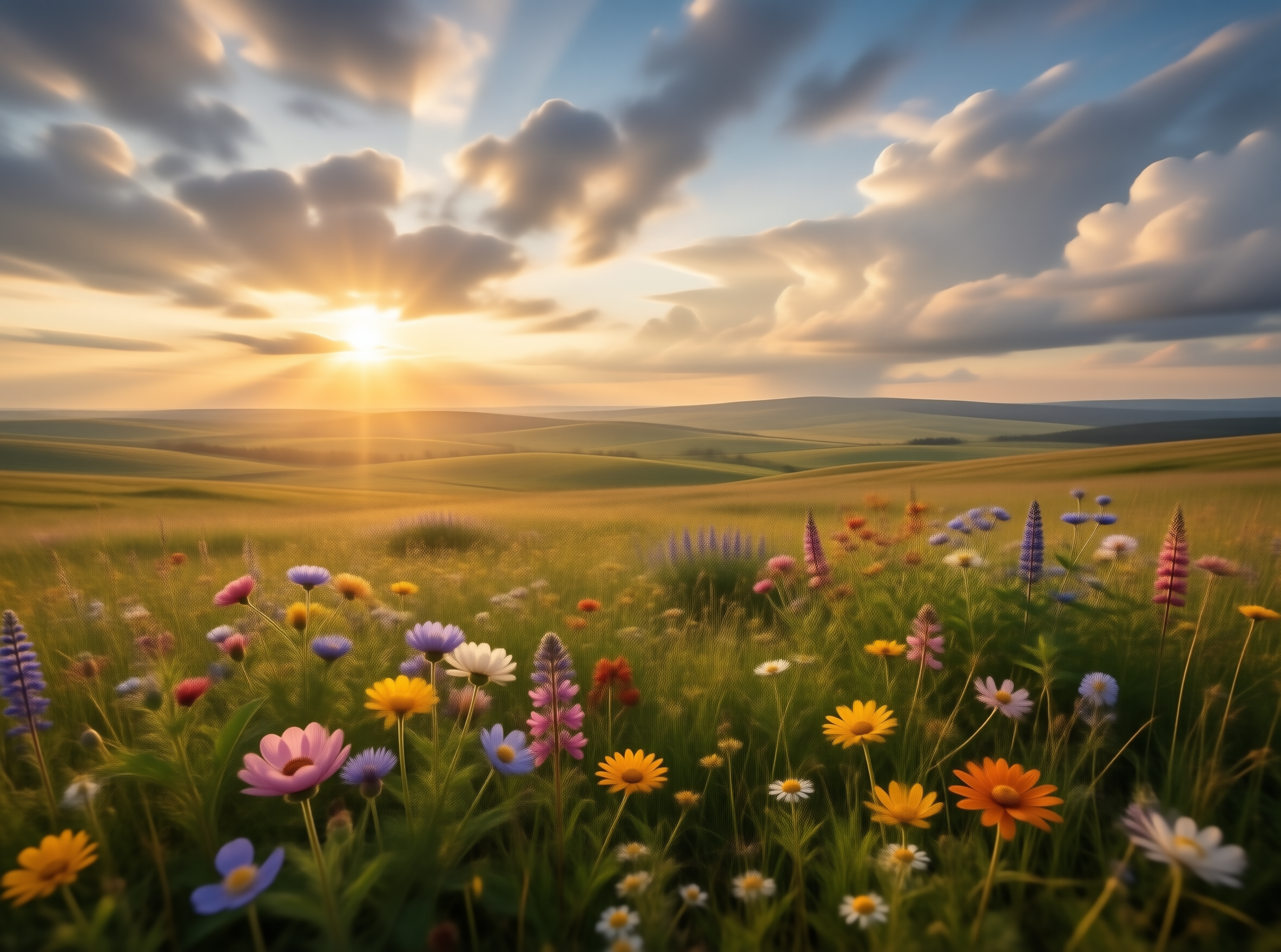 Wildflowers at Sunset