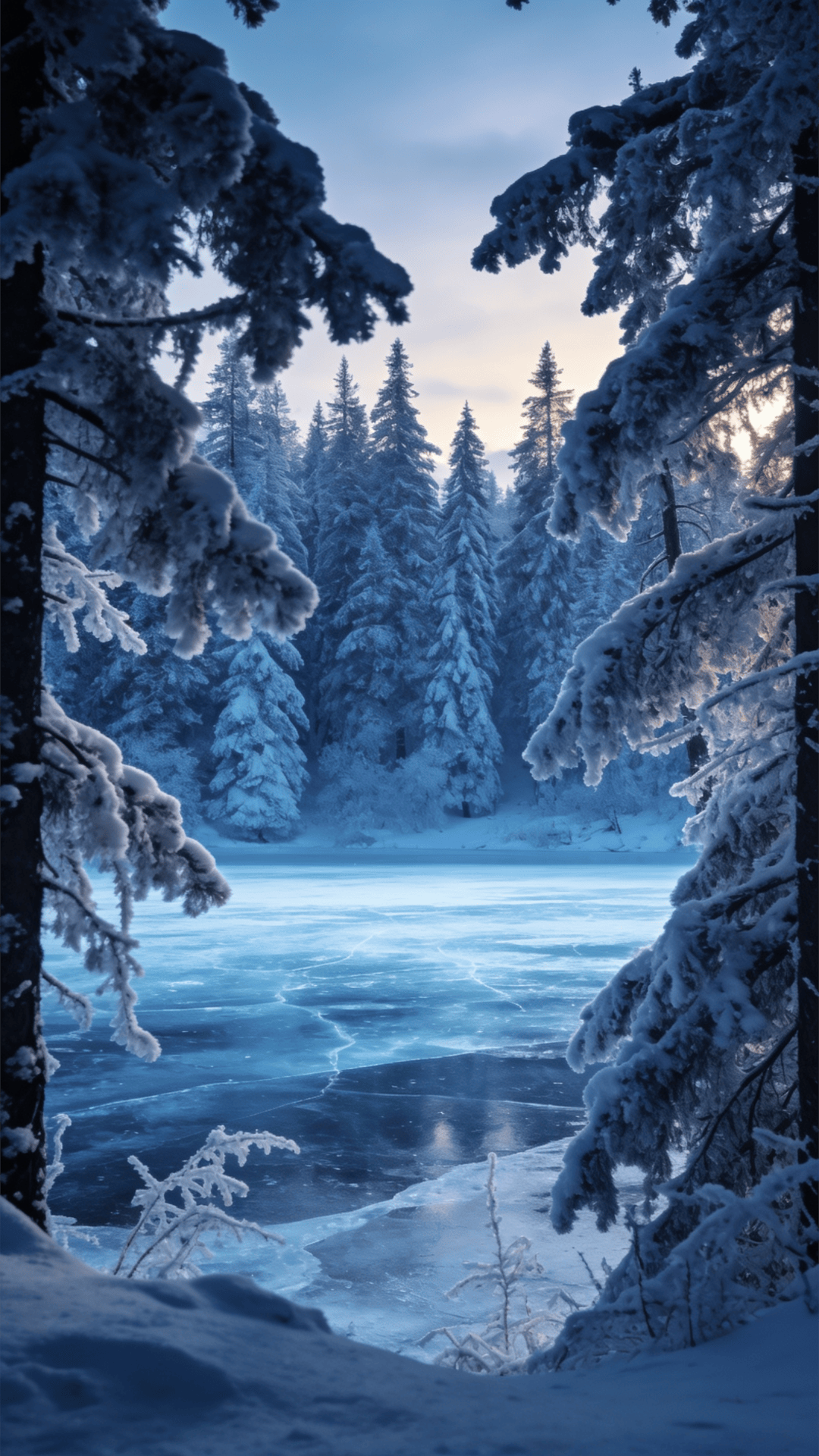 Winter Wonderland in Blue Hour Light