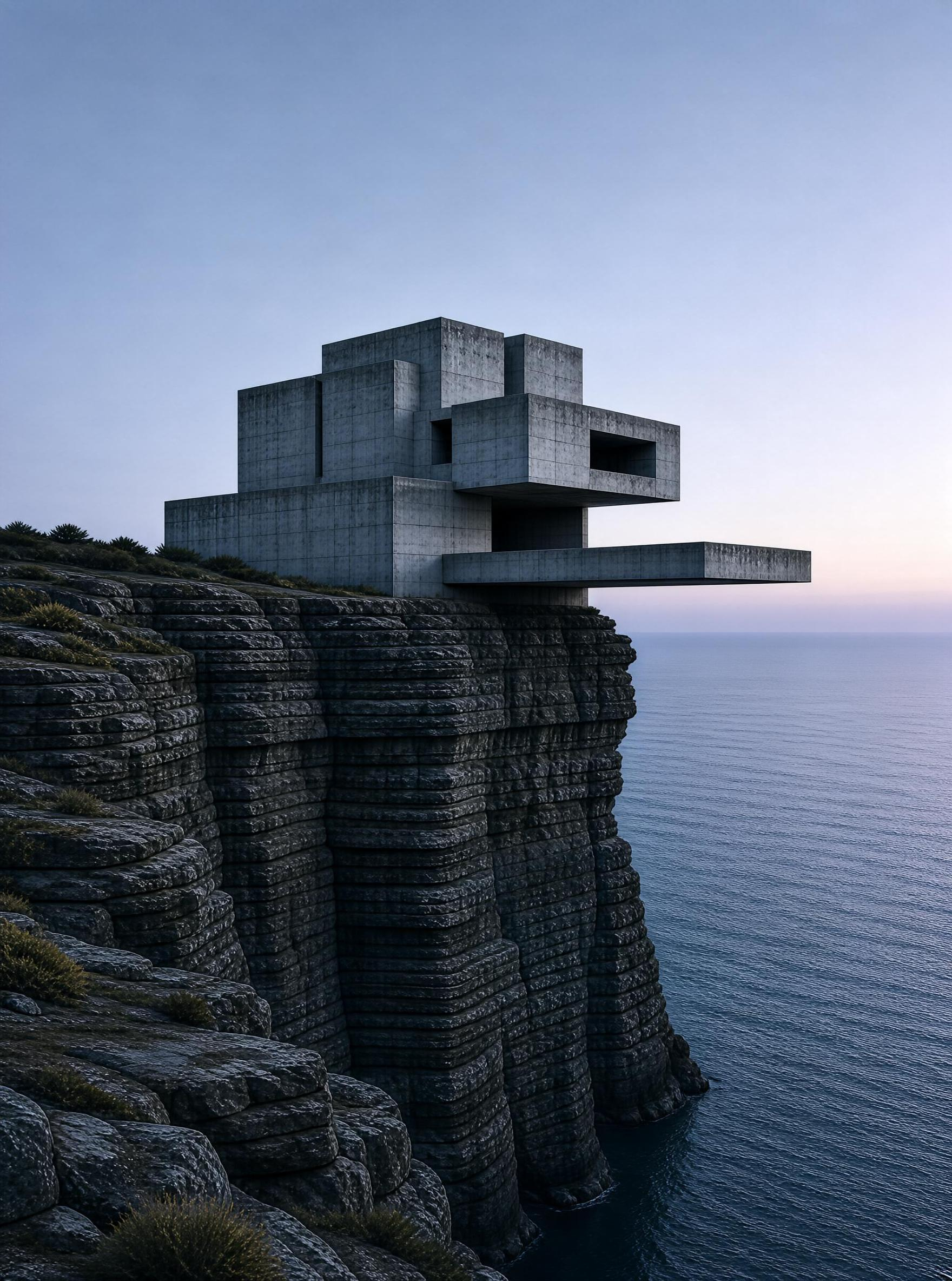 Concrete Building on Cliff