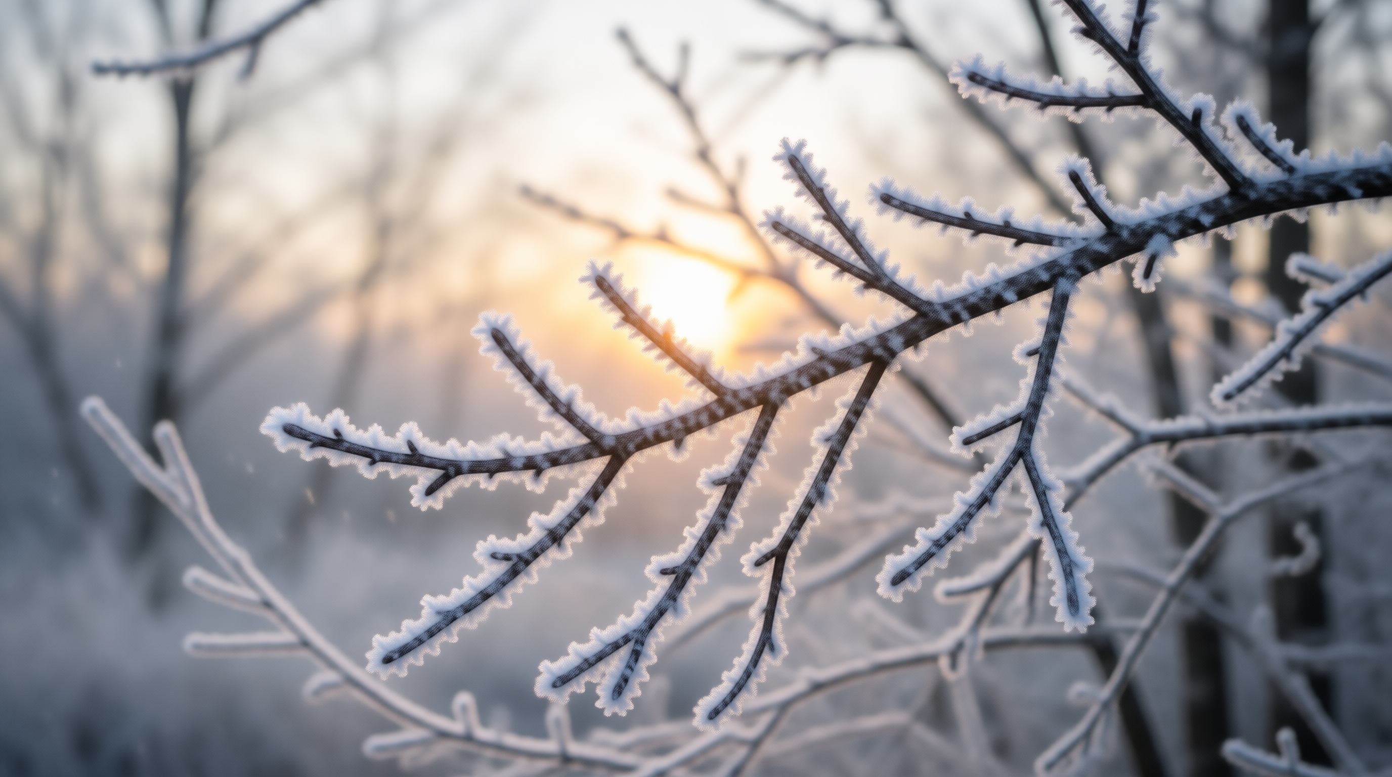 Frosty Branch at Sunrise