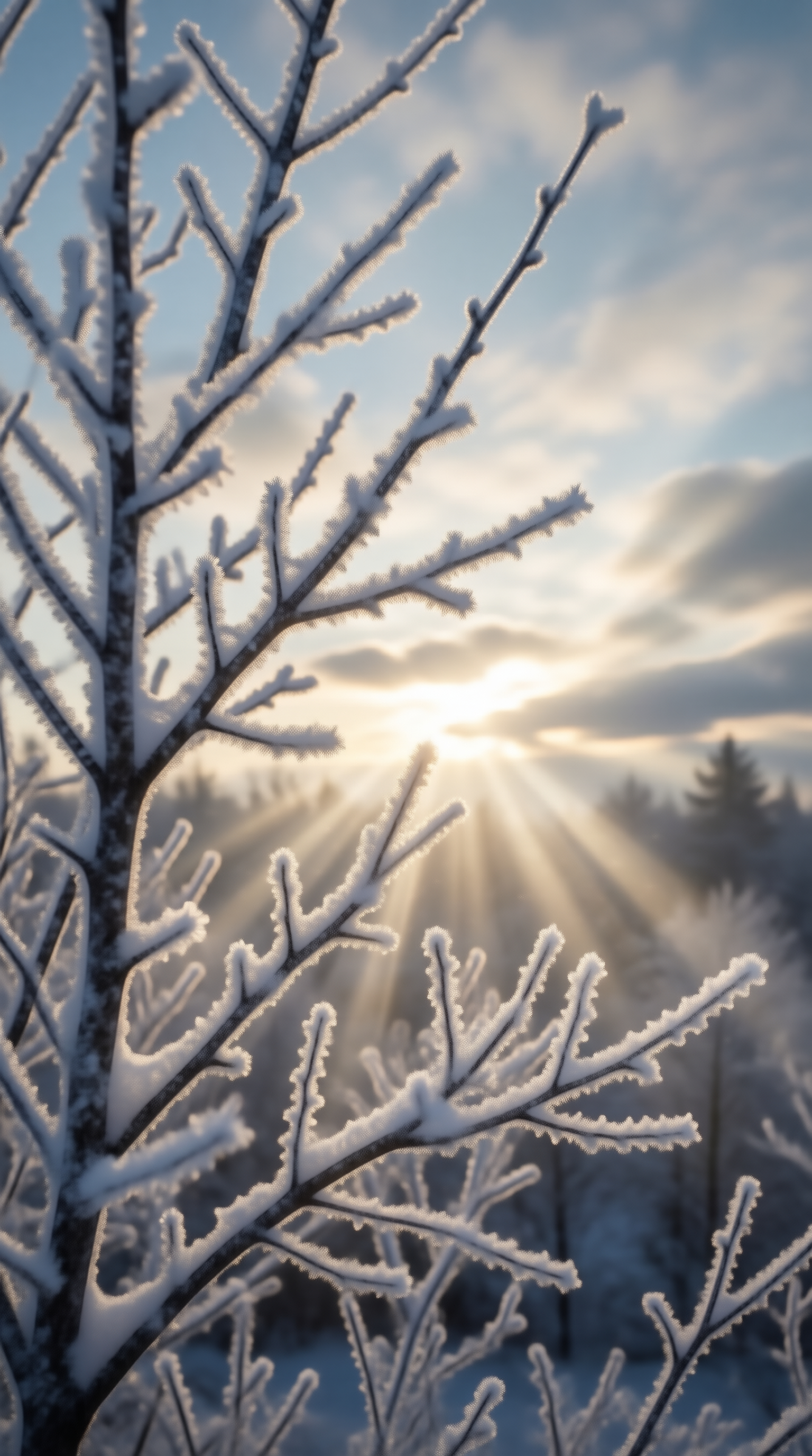Frosted Branches at Sunrise