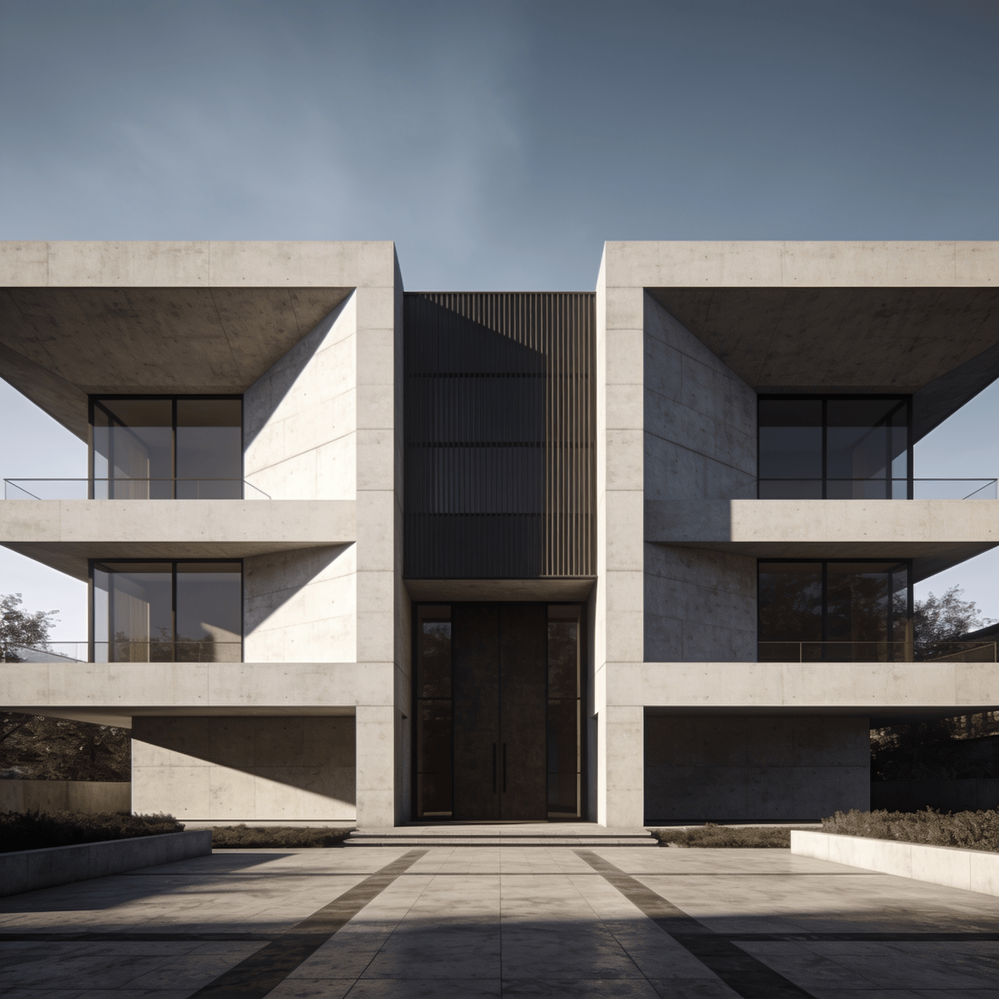Villa with Brutalist Massing — Urban Plaza