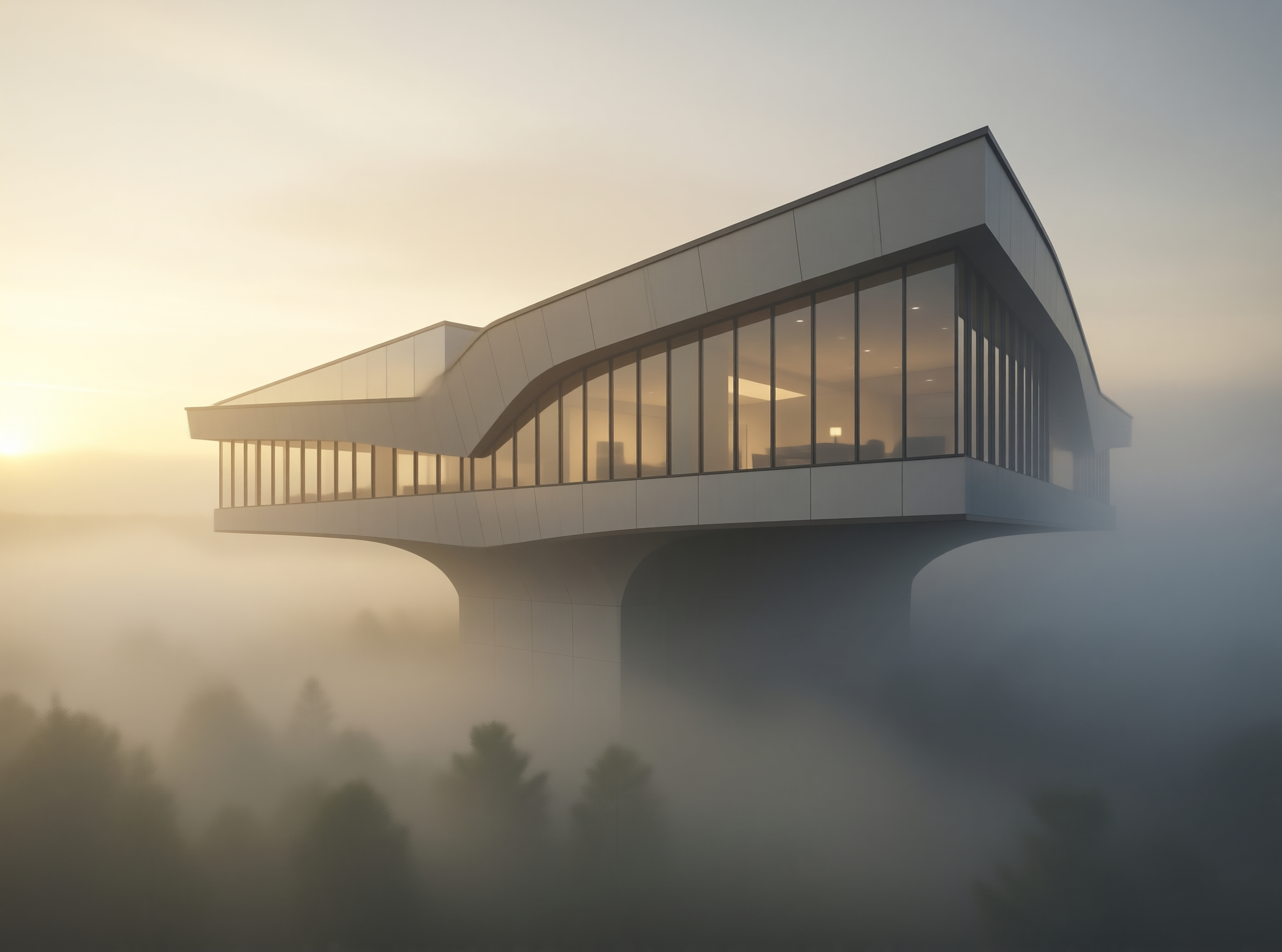 Futuristic House in the Mist