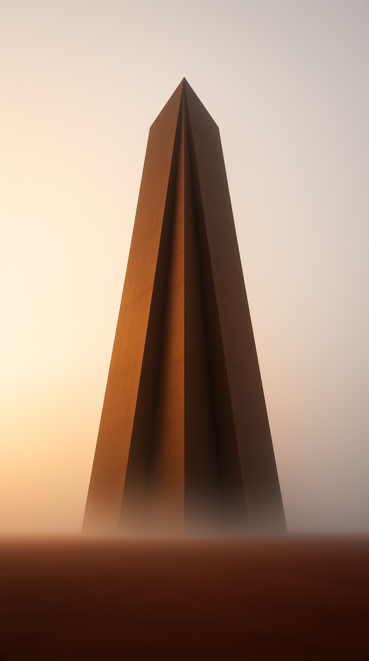 Towering Obelisk in Mist