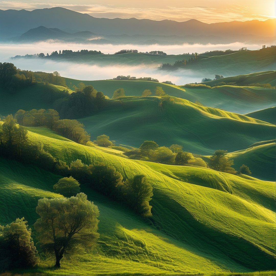 Rolling Hills at Sunrise