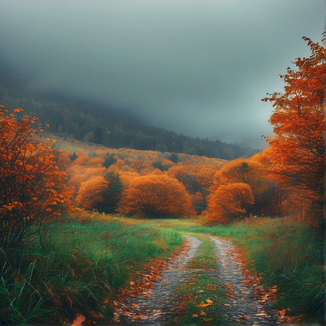 Misty Autumn Path