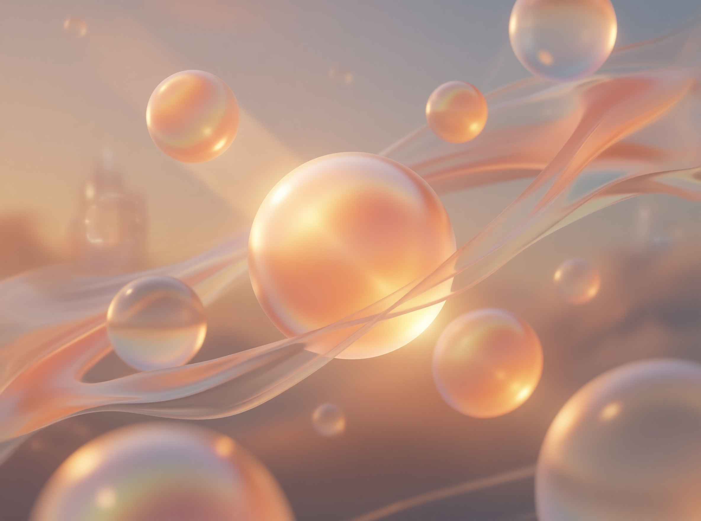 Iridescent Spheres in Silken Currents — Material Study