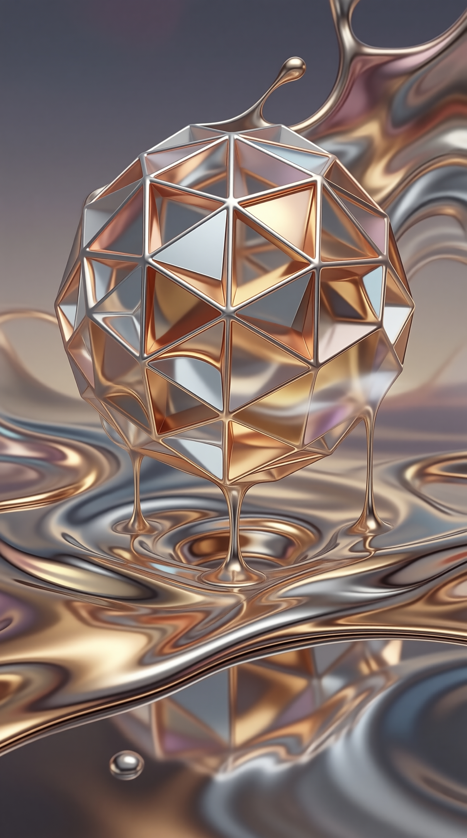Liquid Metal Geometric Art