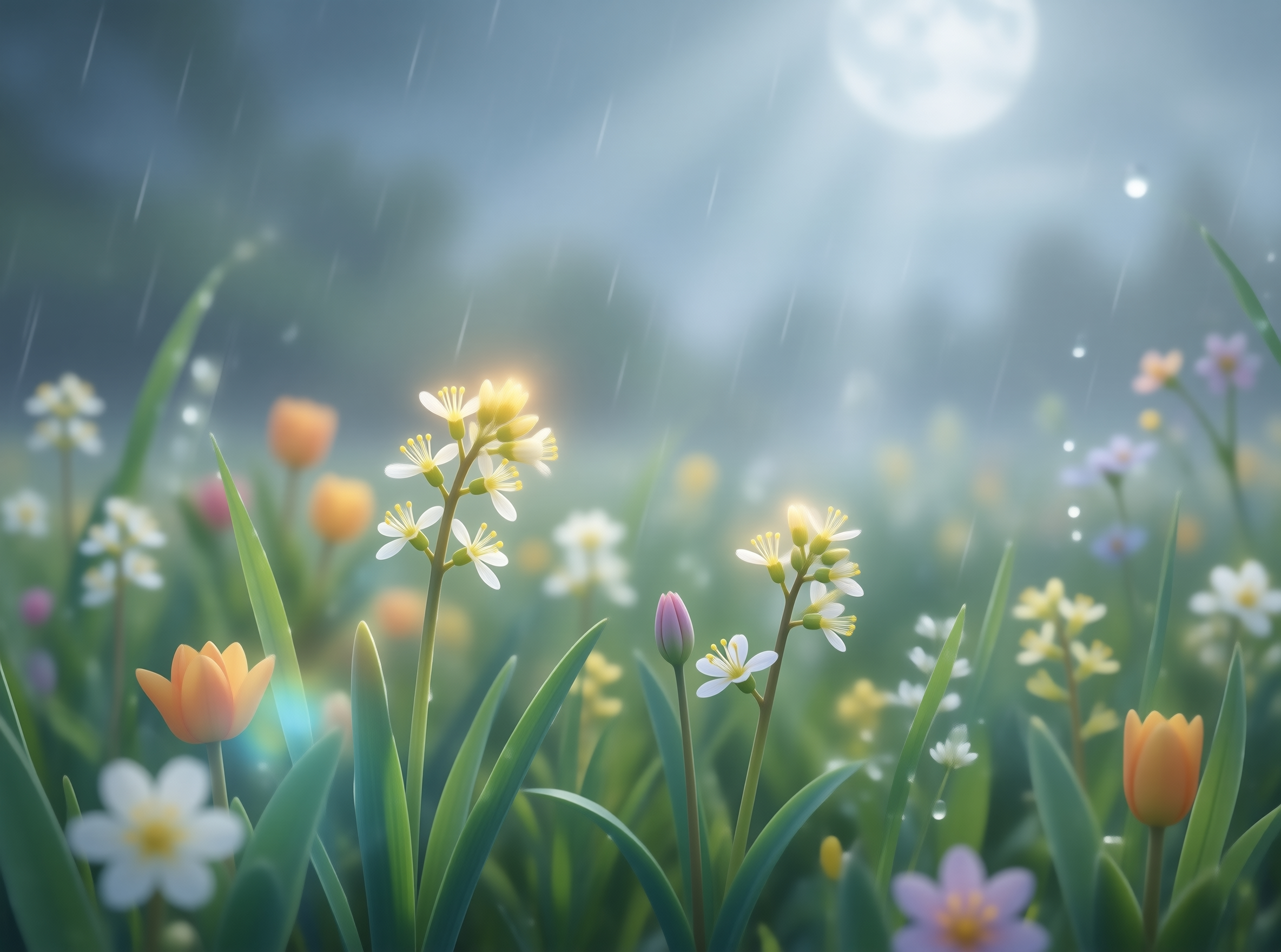 Rainy Garden Flowers