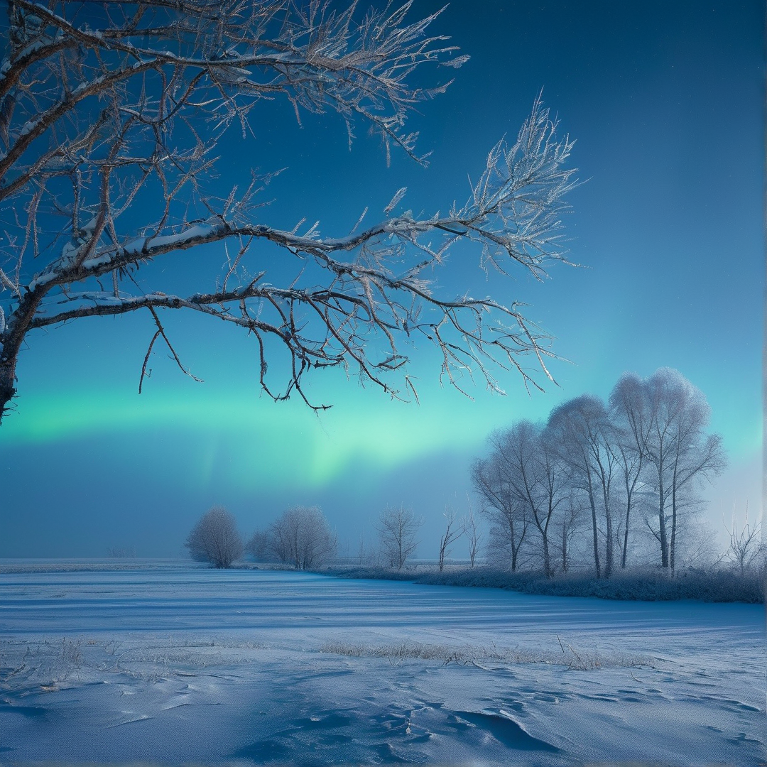 Winter Aurora Landscape