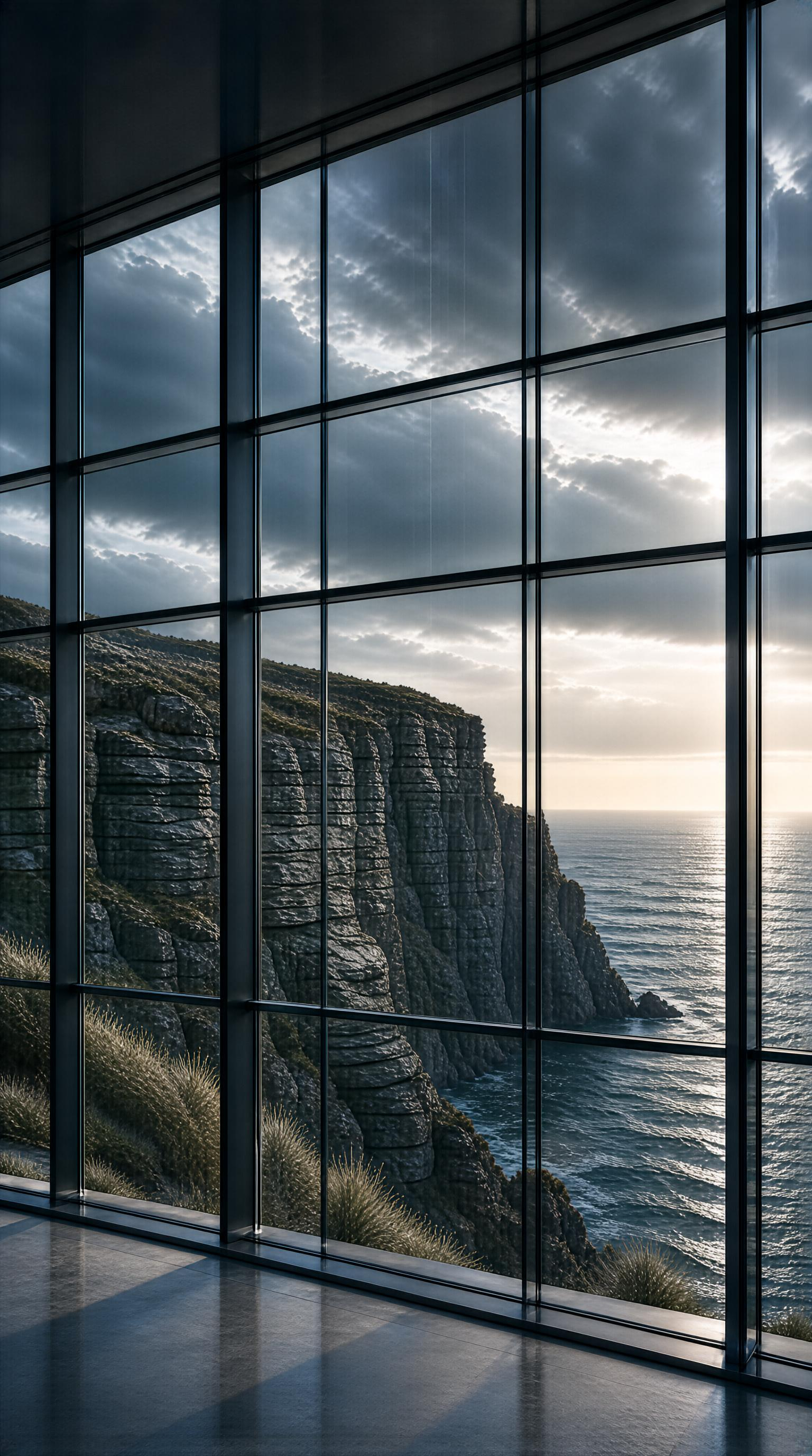 Coastal View Through Window