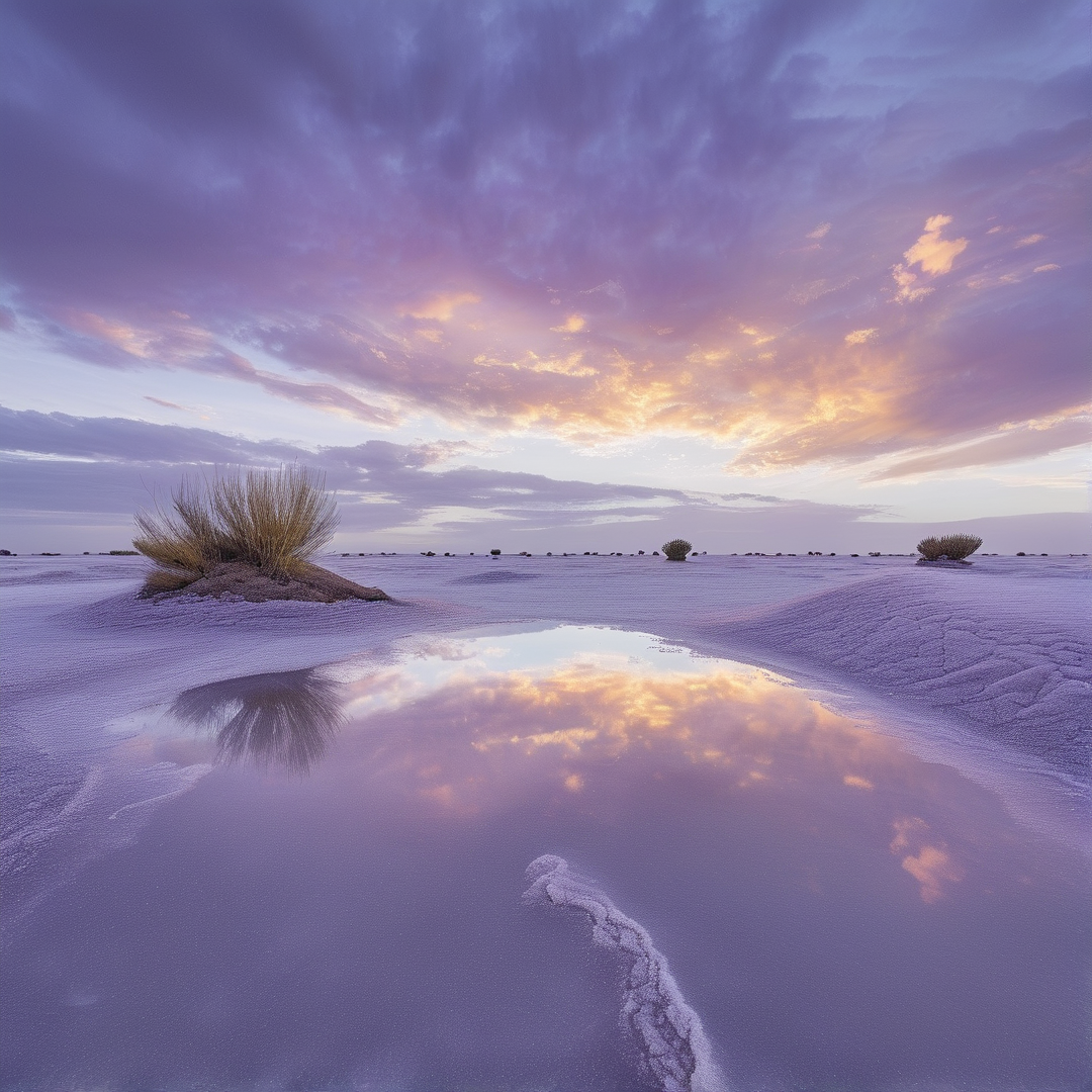 Salt Flat Reflection at Dusk