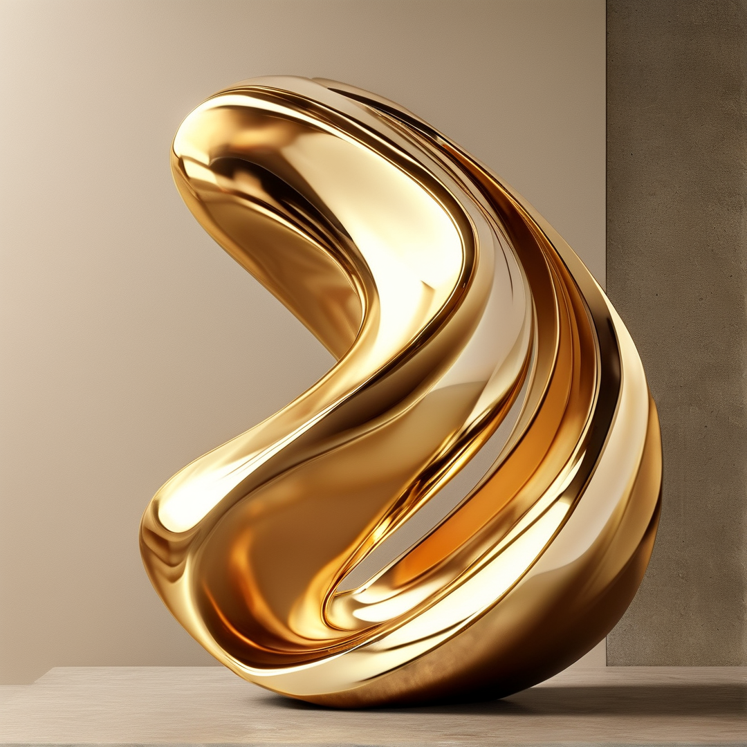 Gold Abstract Sculpture