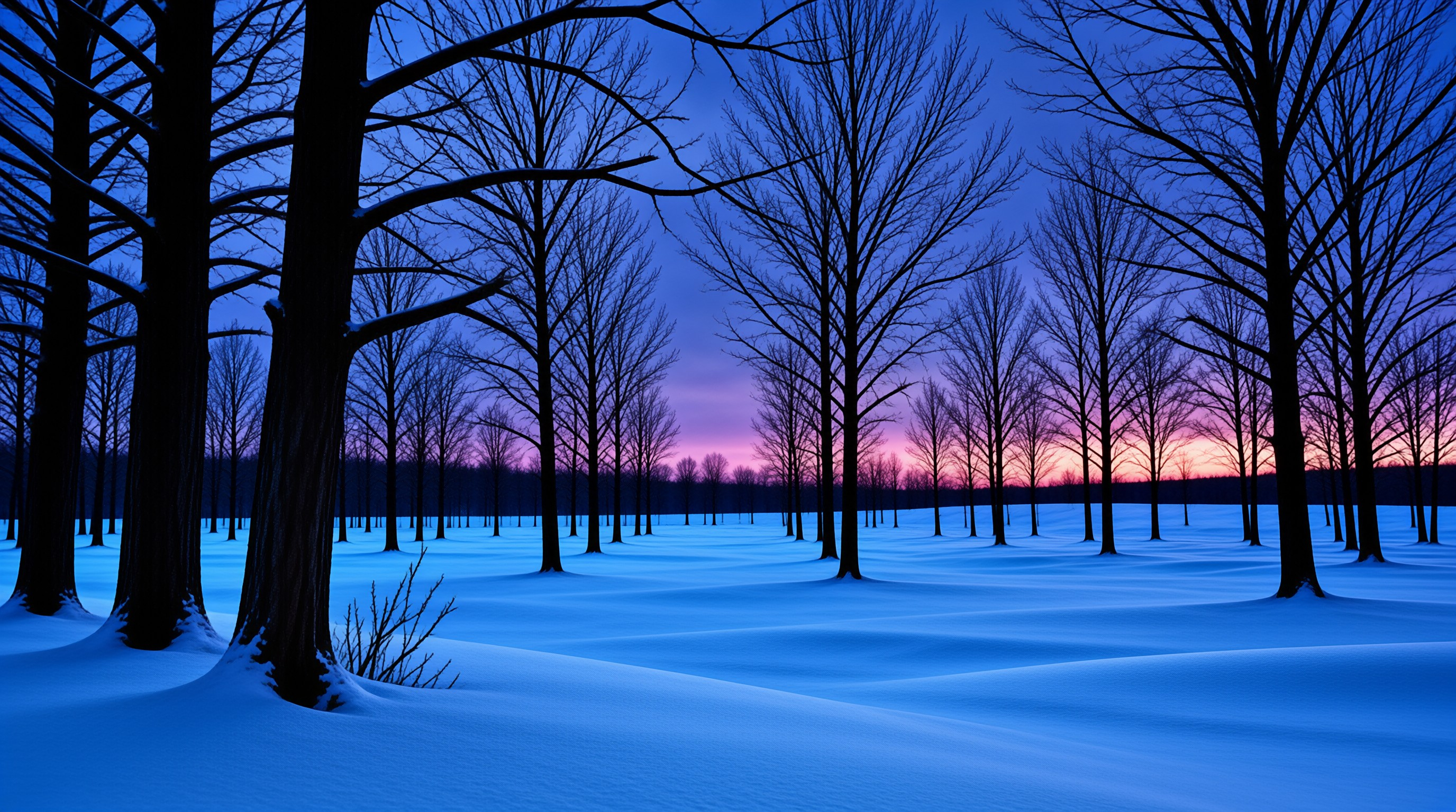Winter Twilight Forest