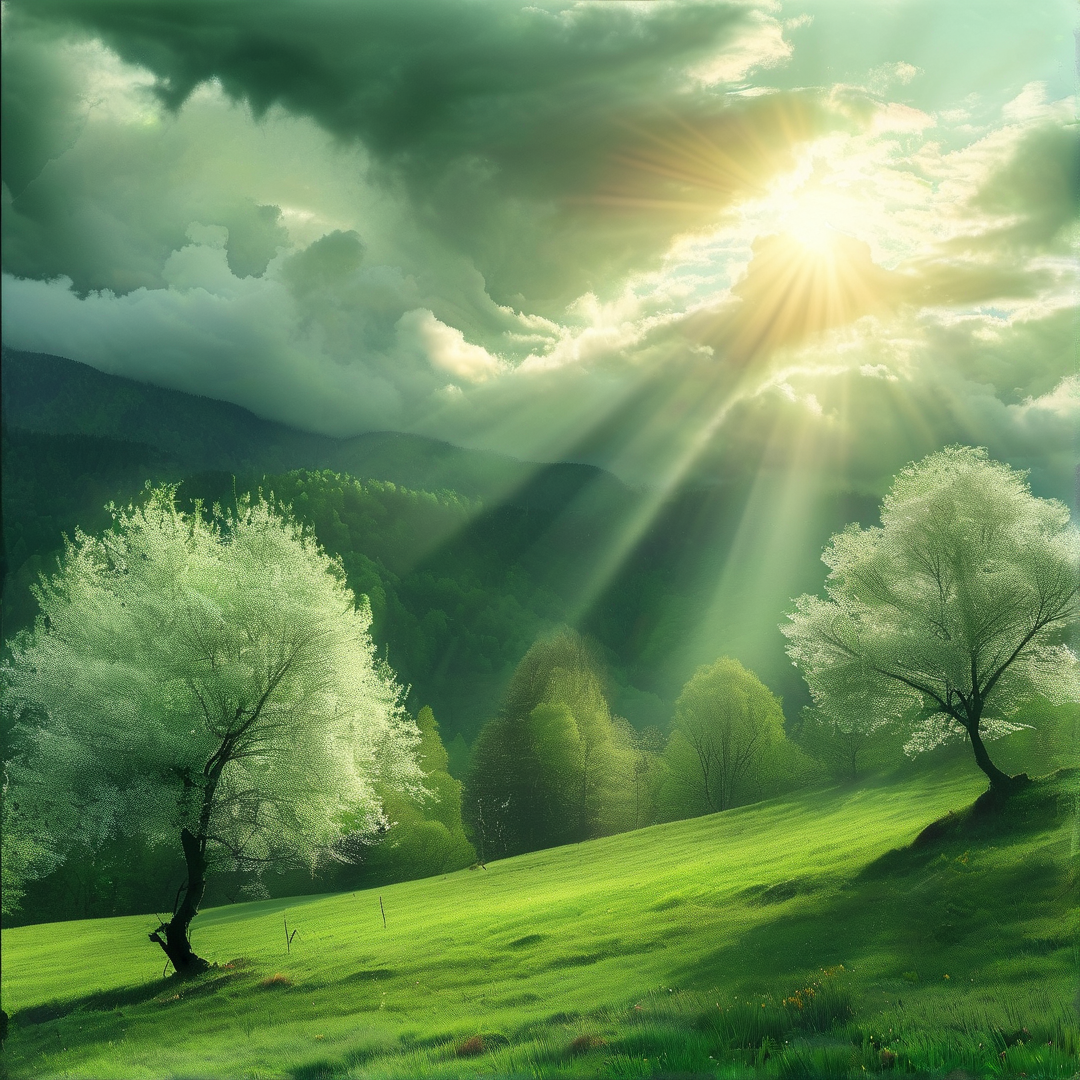Sunlight on Green Hills