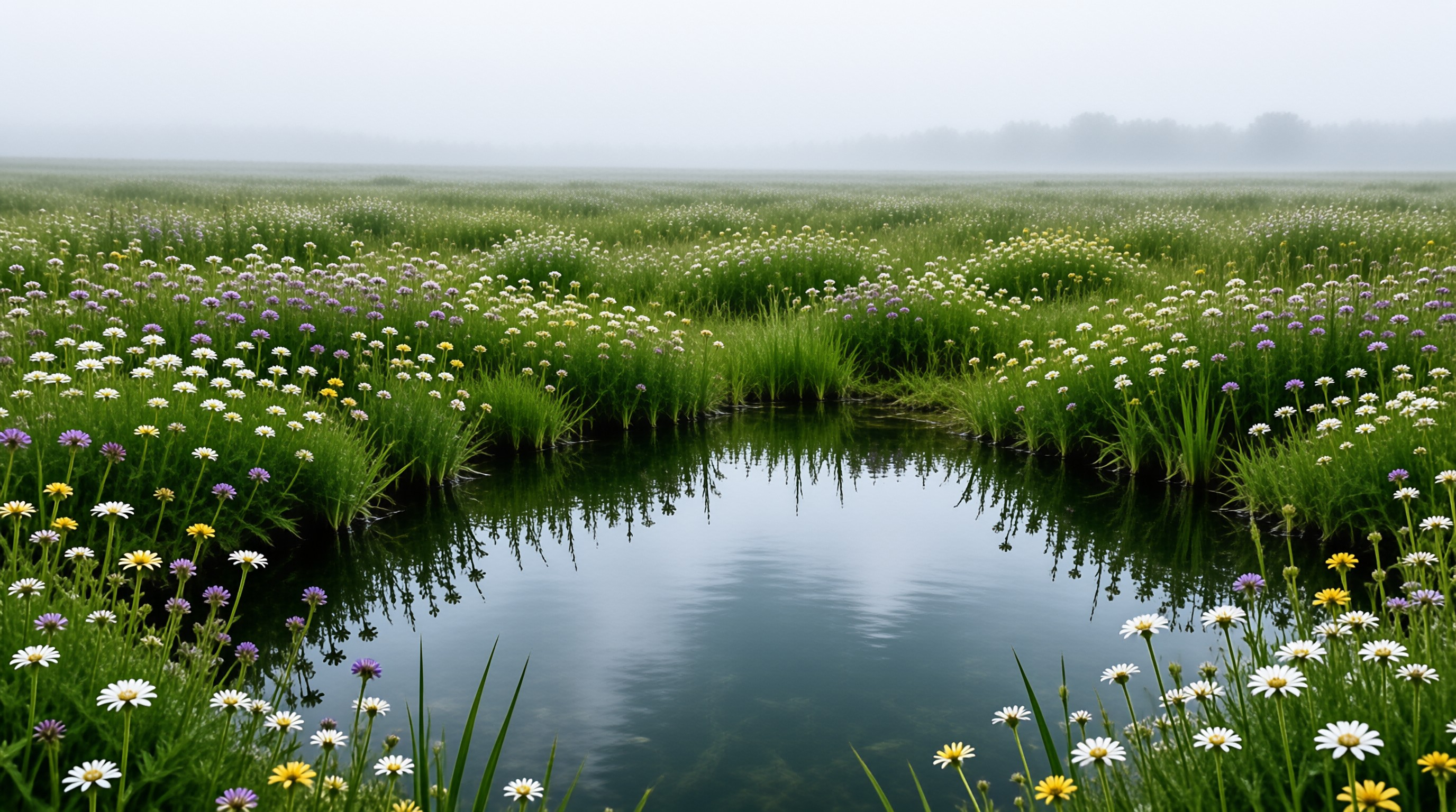 Misty Wildflower Wetland