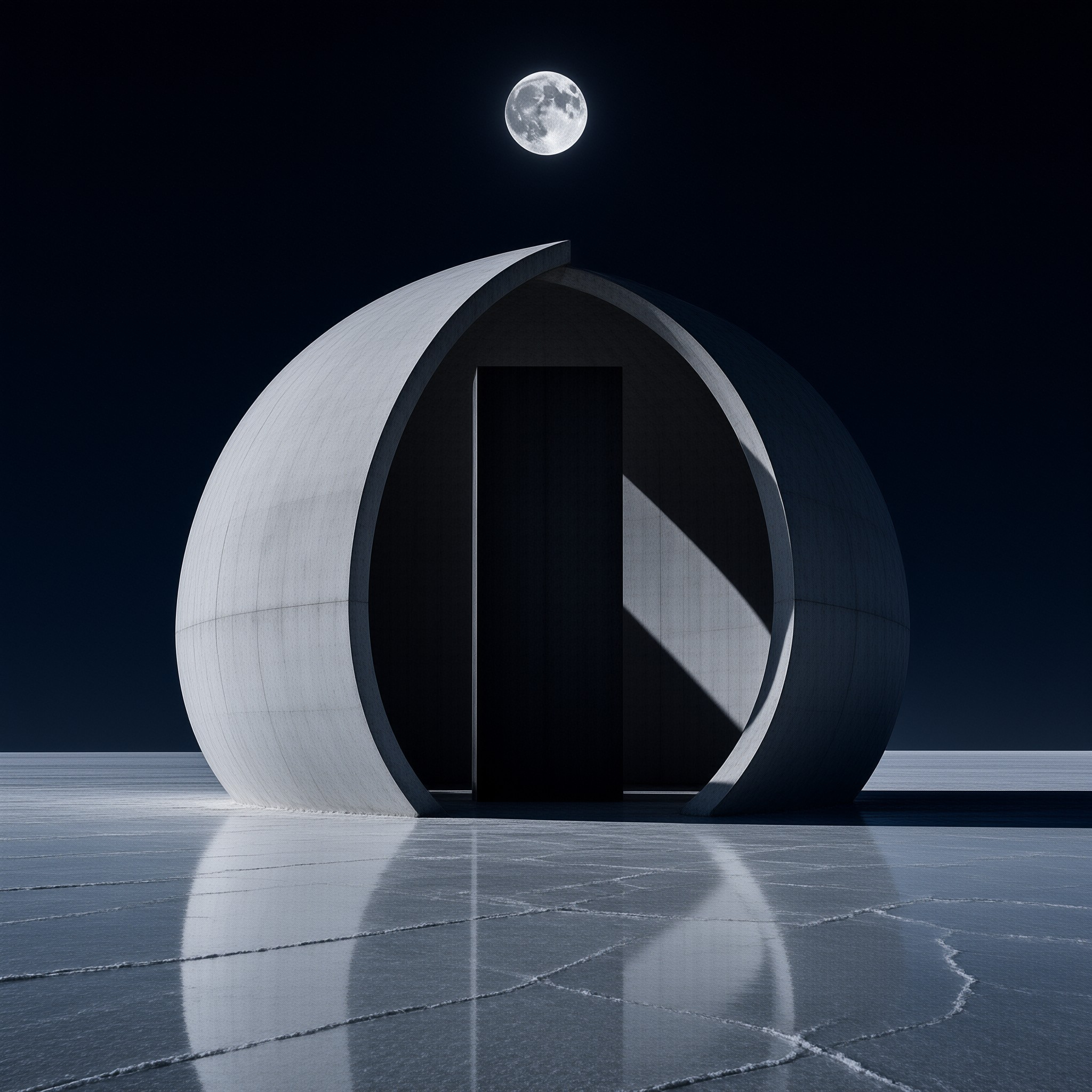 Futuristic Dome Under Moon