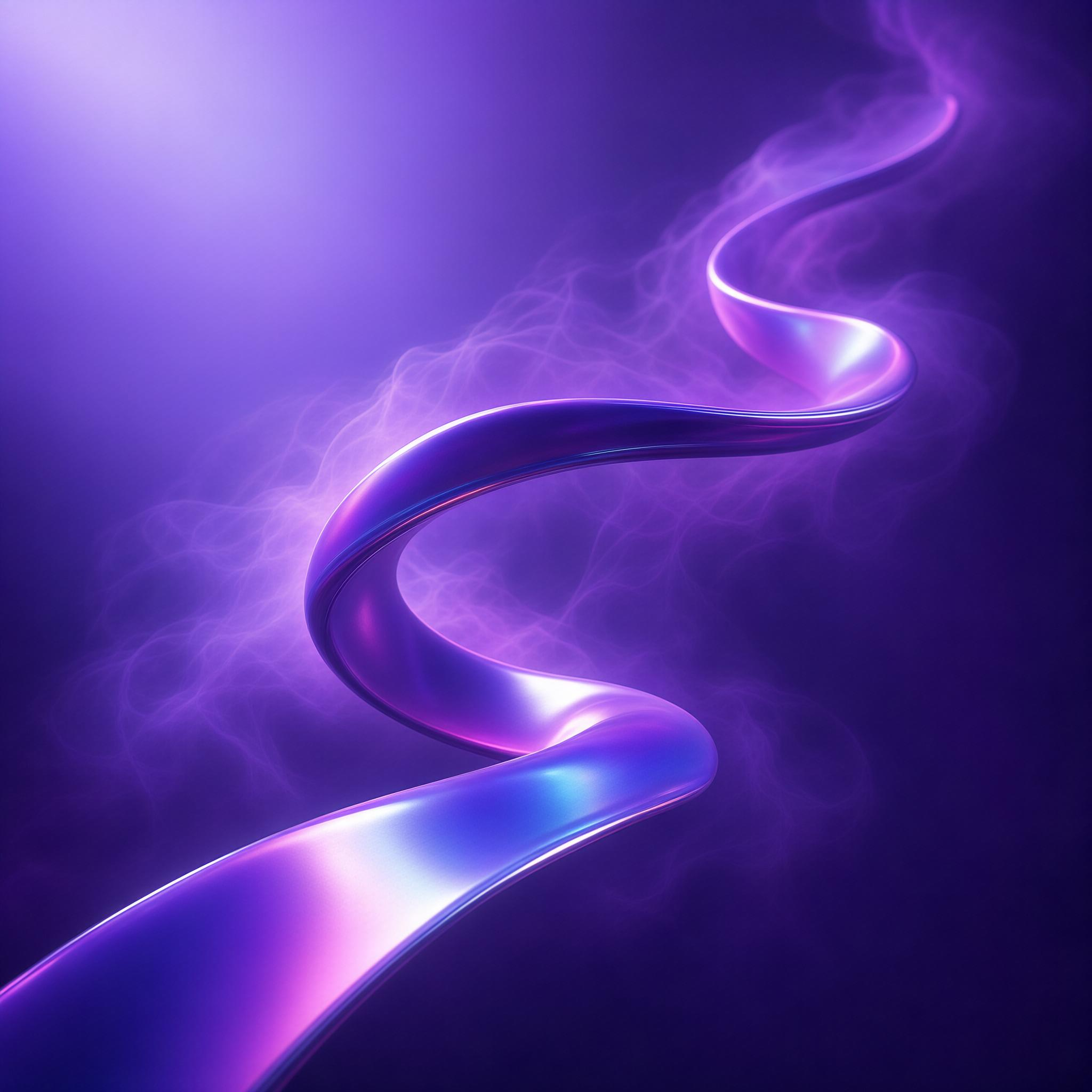 Purple Curved Ribbon with Smoke