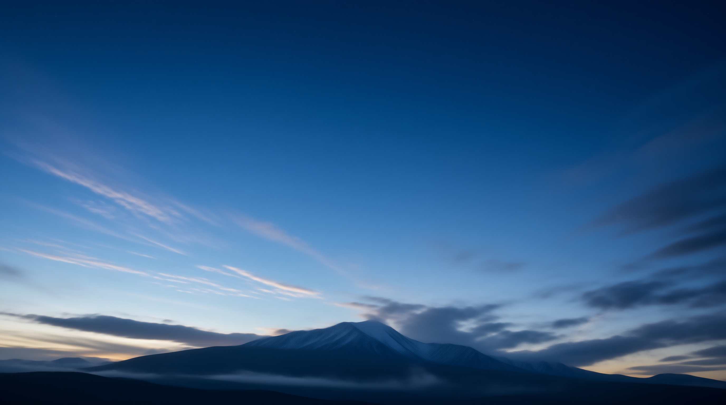 Snowy Mountain At Twilight