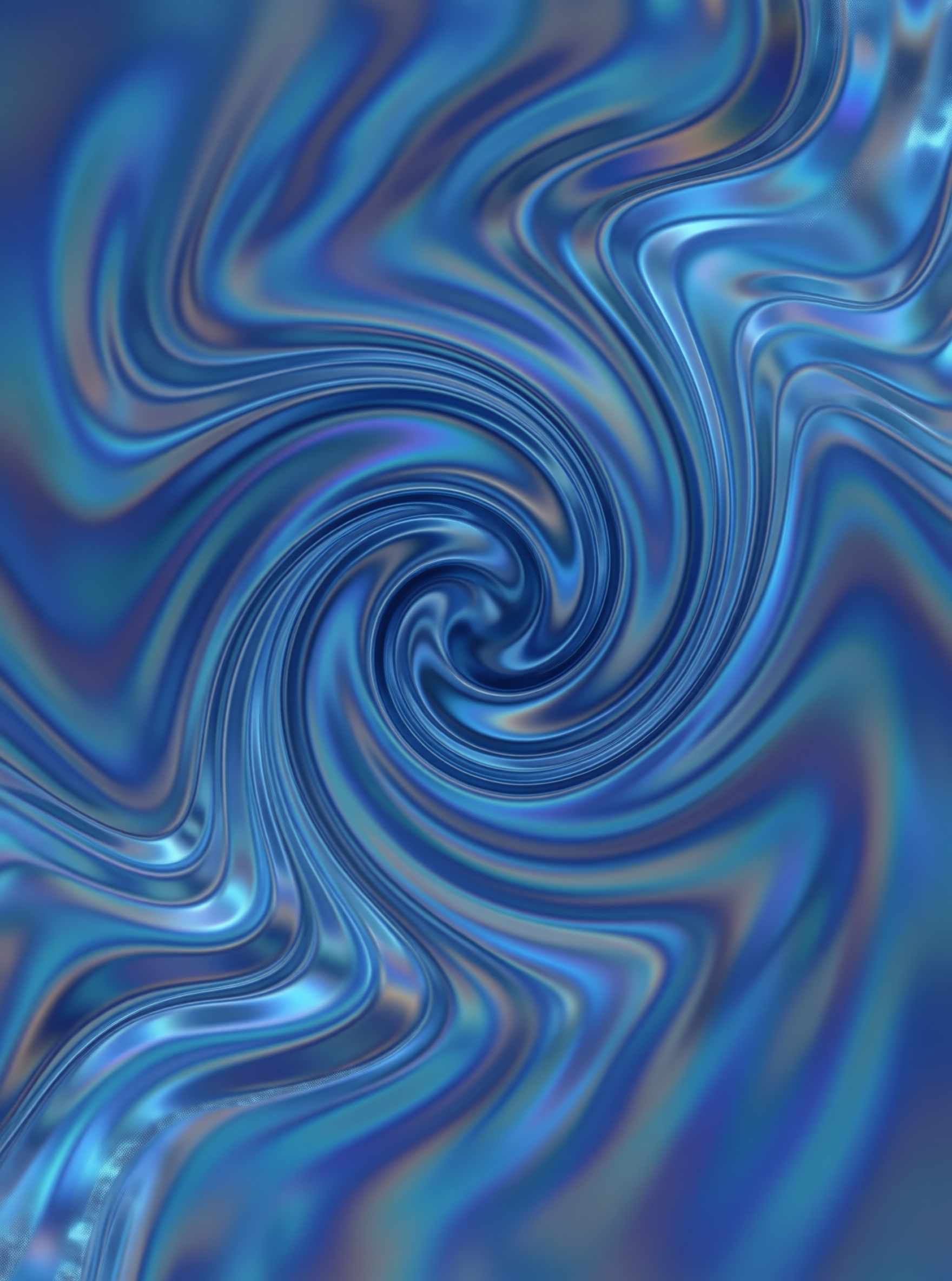 Iridescent Metal Swirl — Cobalt Vortex Study