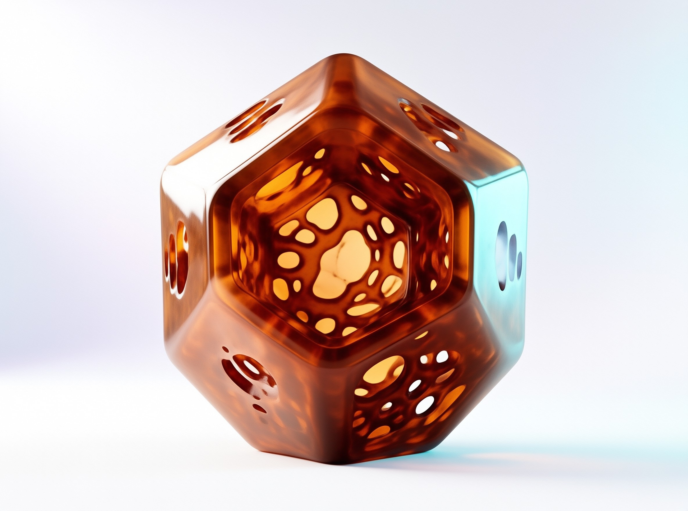 Amber Perforated Cube