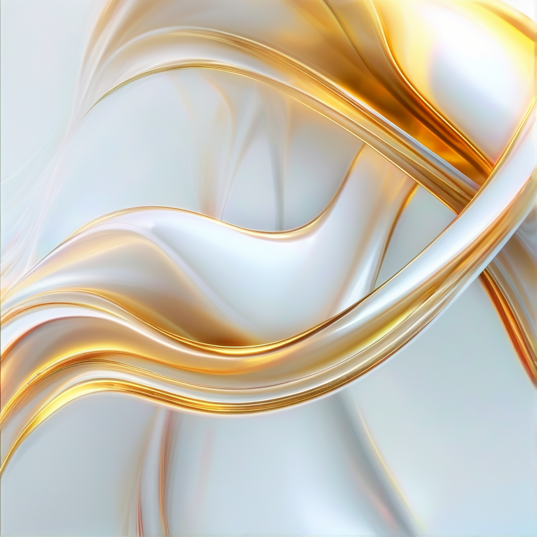 Abstract Gold and White Fluid