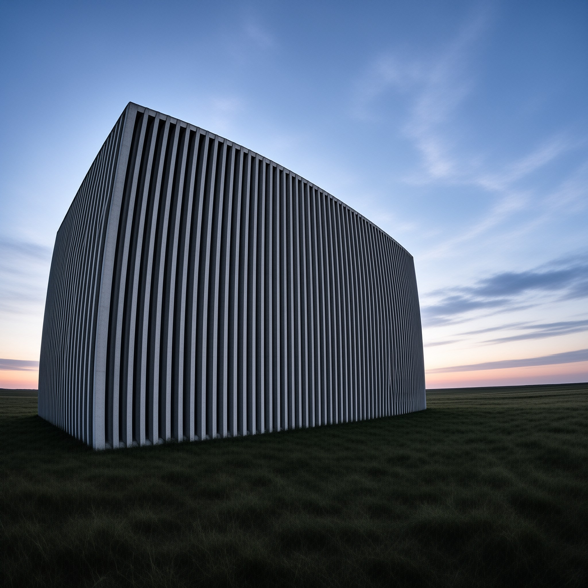 Curved Wall in Twilight