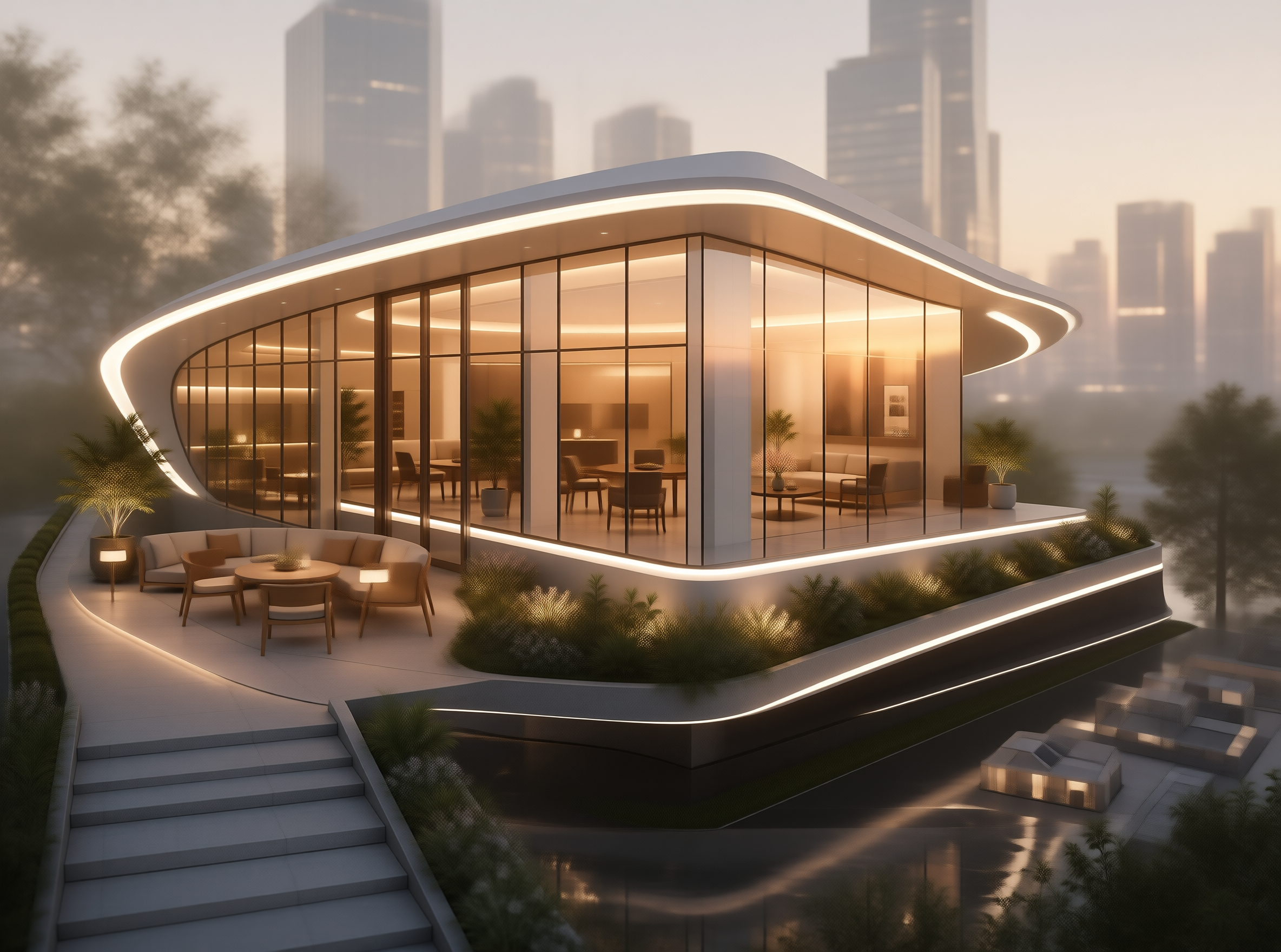Futuristic Glass Pavilion