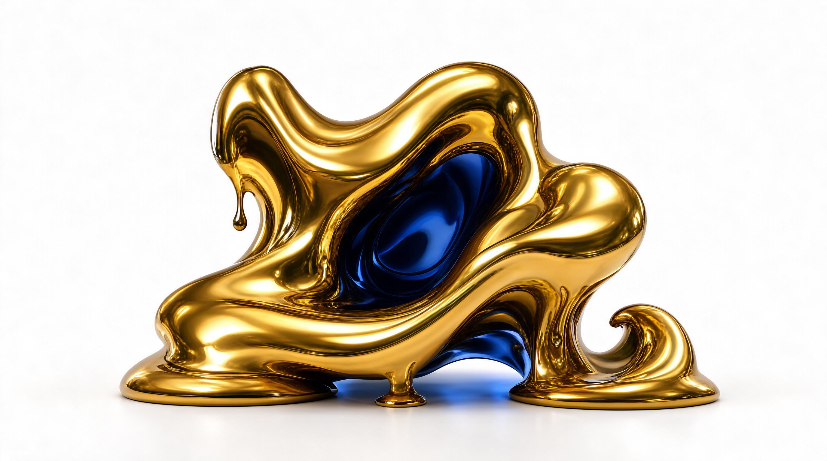 Liquid Gold Abstract Sculpture