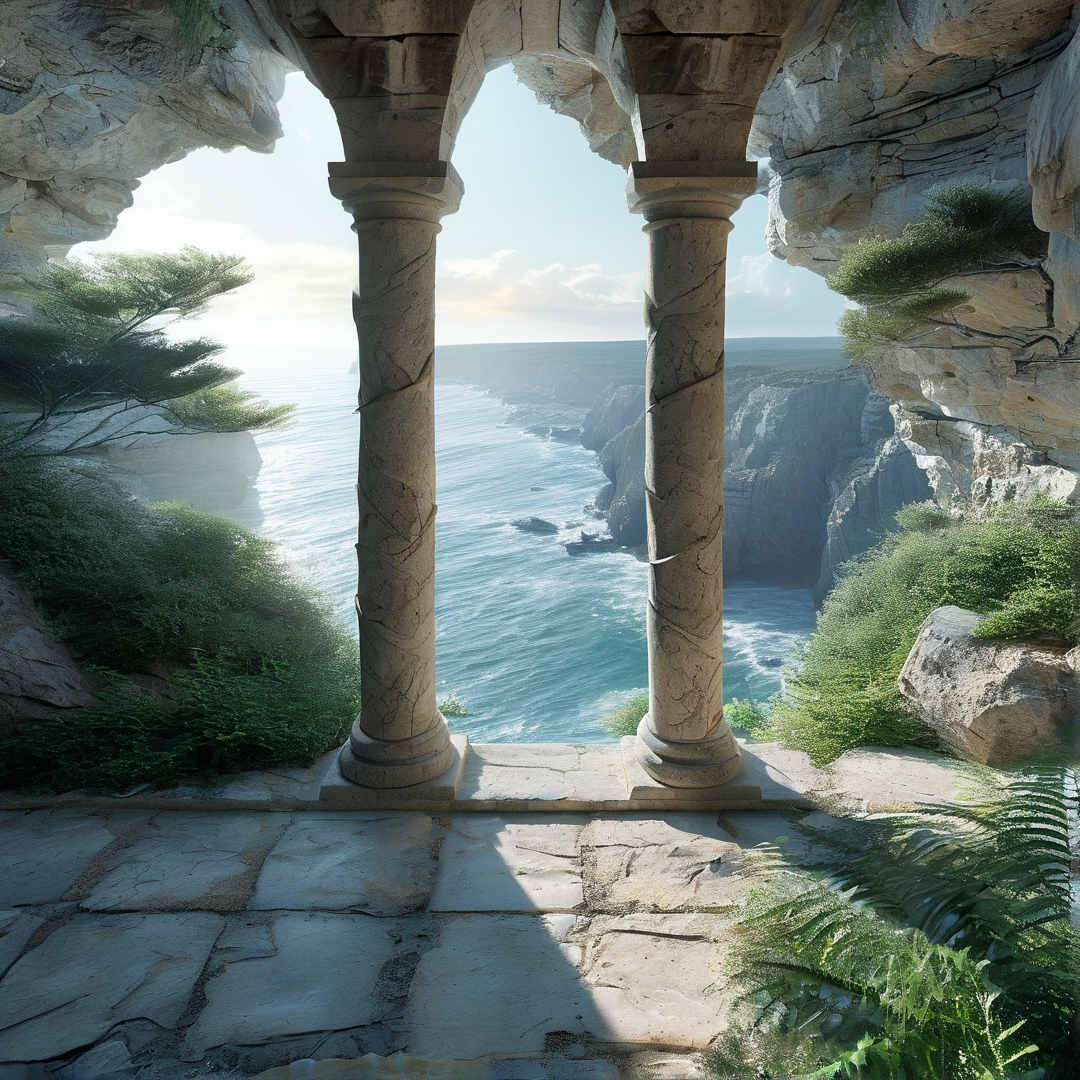 Ancient Archway Over Ocean