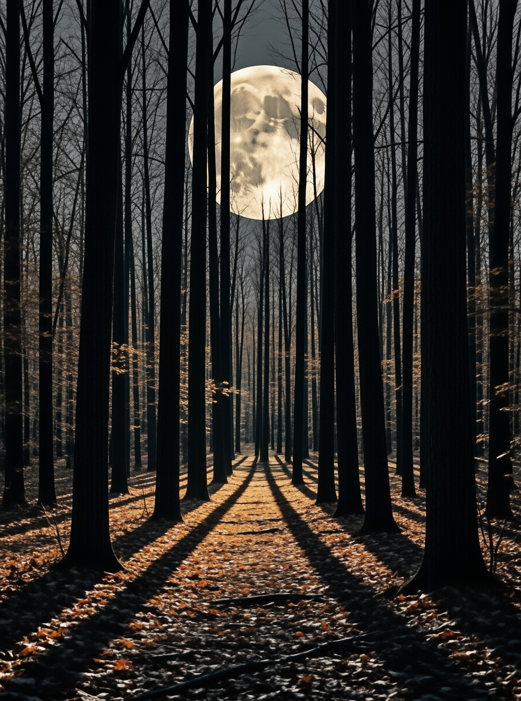 Moonlit Forest Path