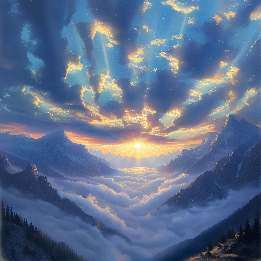 Mountain Sunrise with Cloud Sea