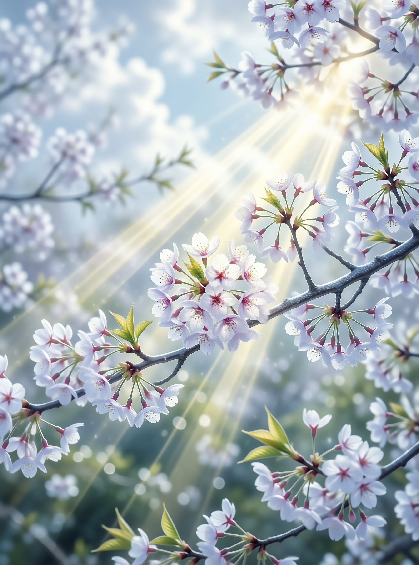 Cherry Blossoms in Sunlight