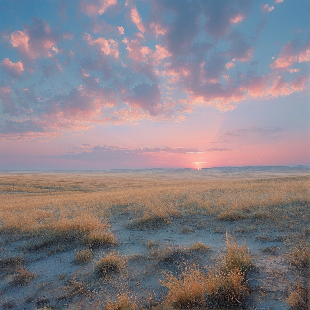 Sunrise Over Vast Steppe