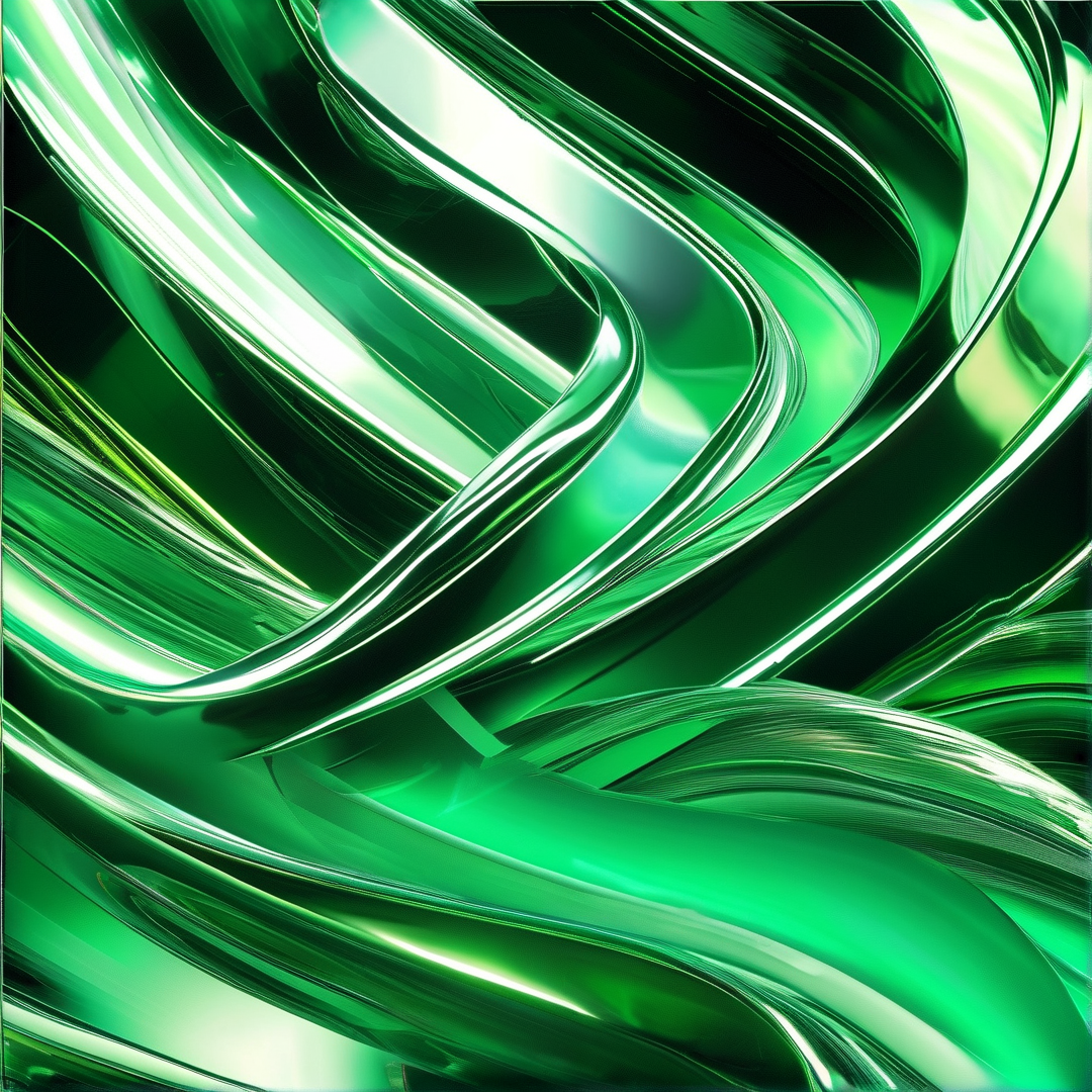 Abstract Green Liquid Swirls