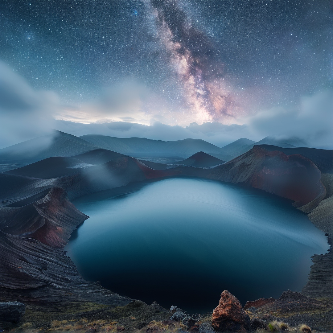 Milky Way Over Mountain Lake