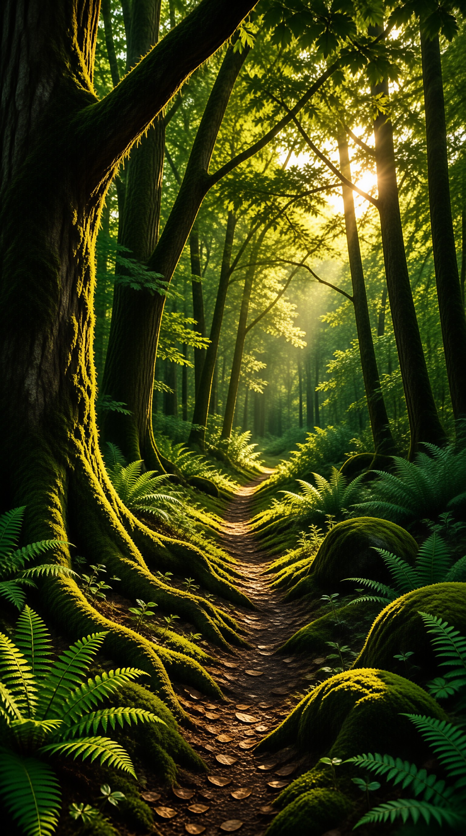 Sunlit Forest Path