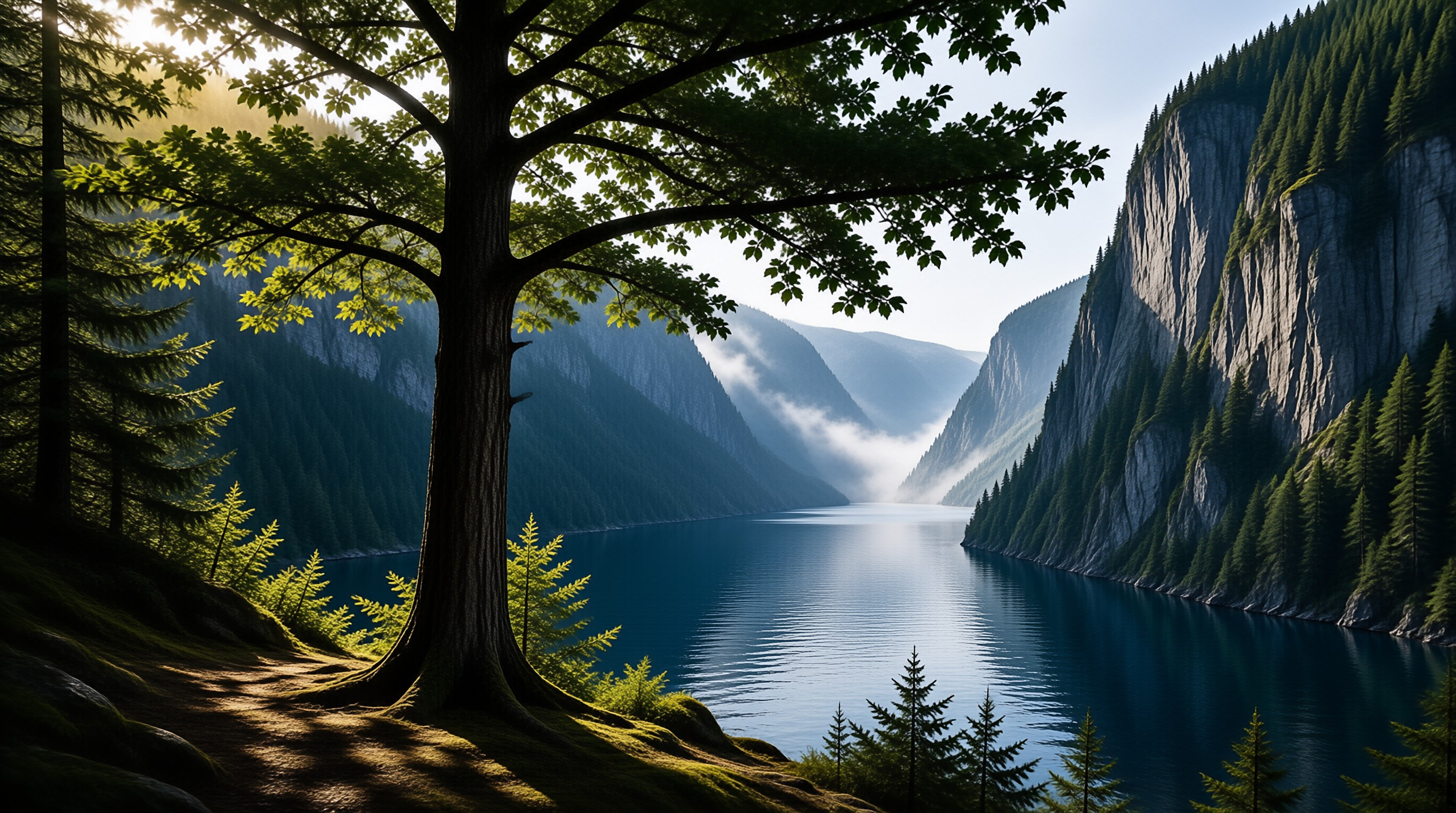 Serene Mountain Lake View