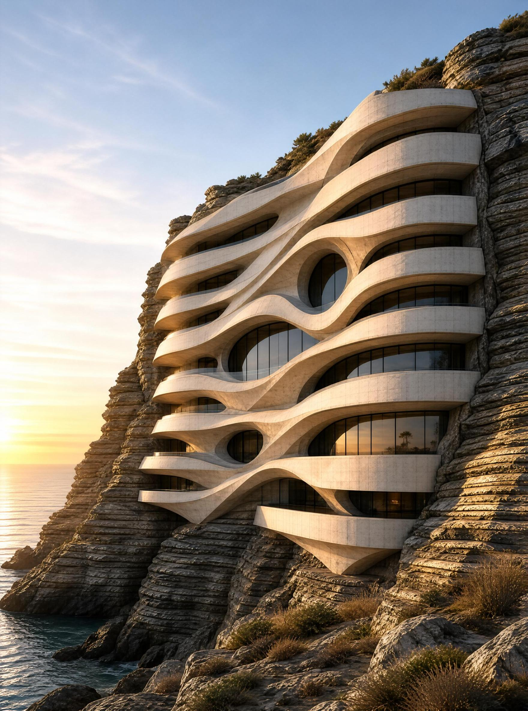 Modern Cliffside Building