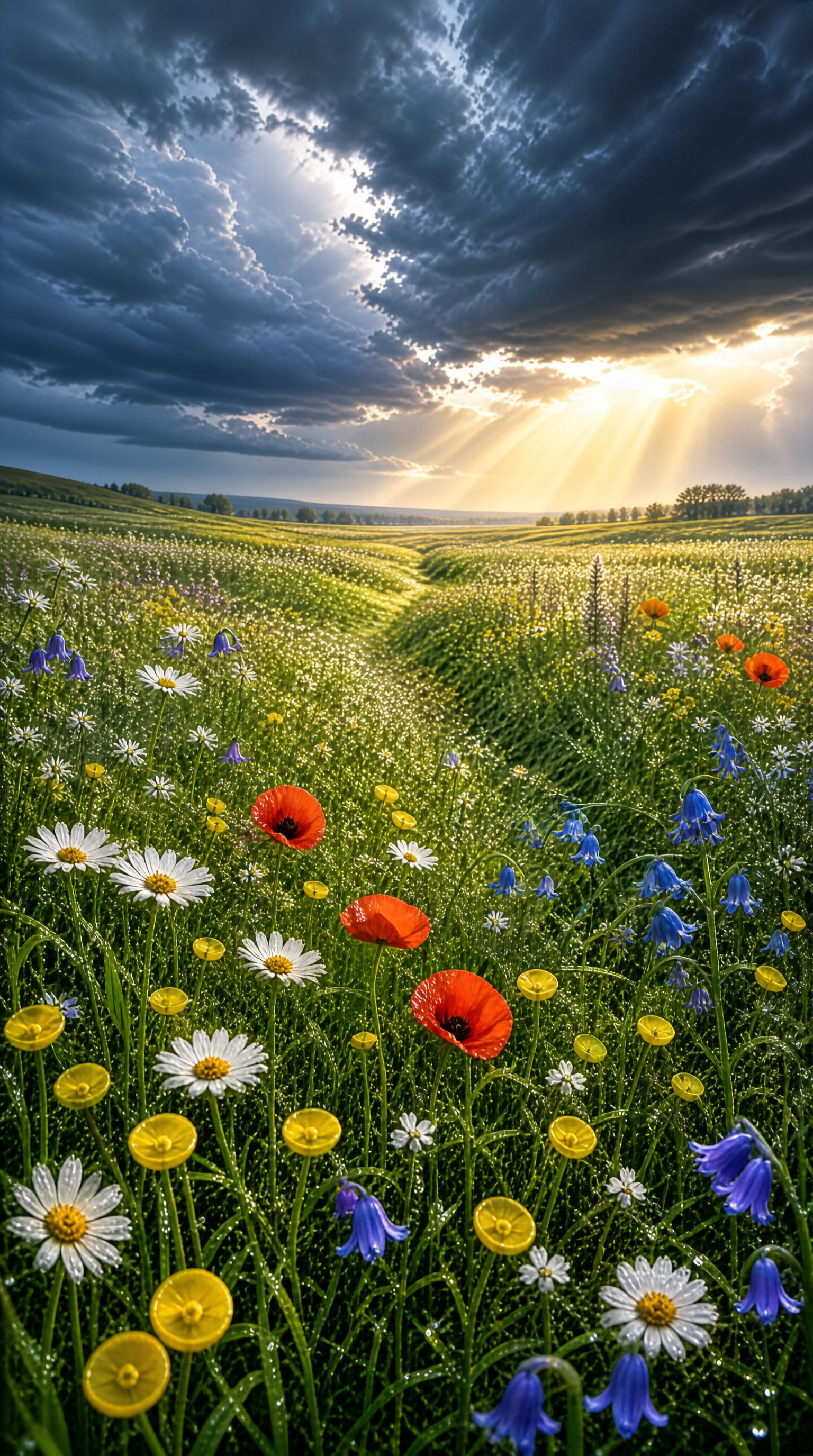 Sunlit Wildflower Meadow
