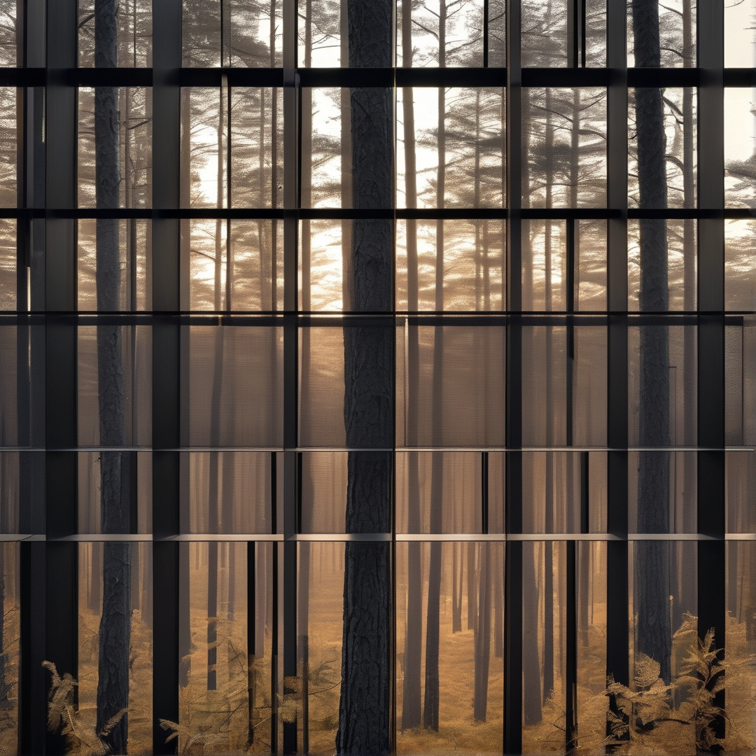 Forest Through Window Grid