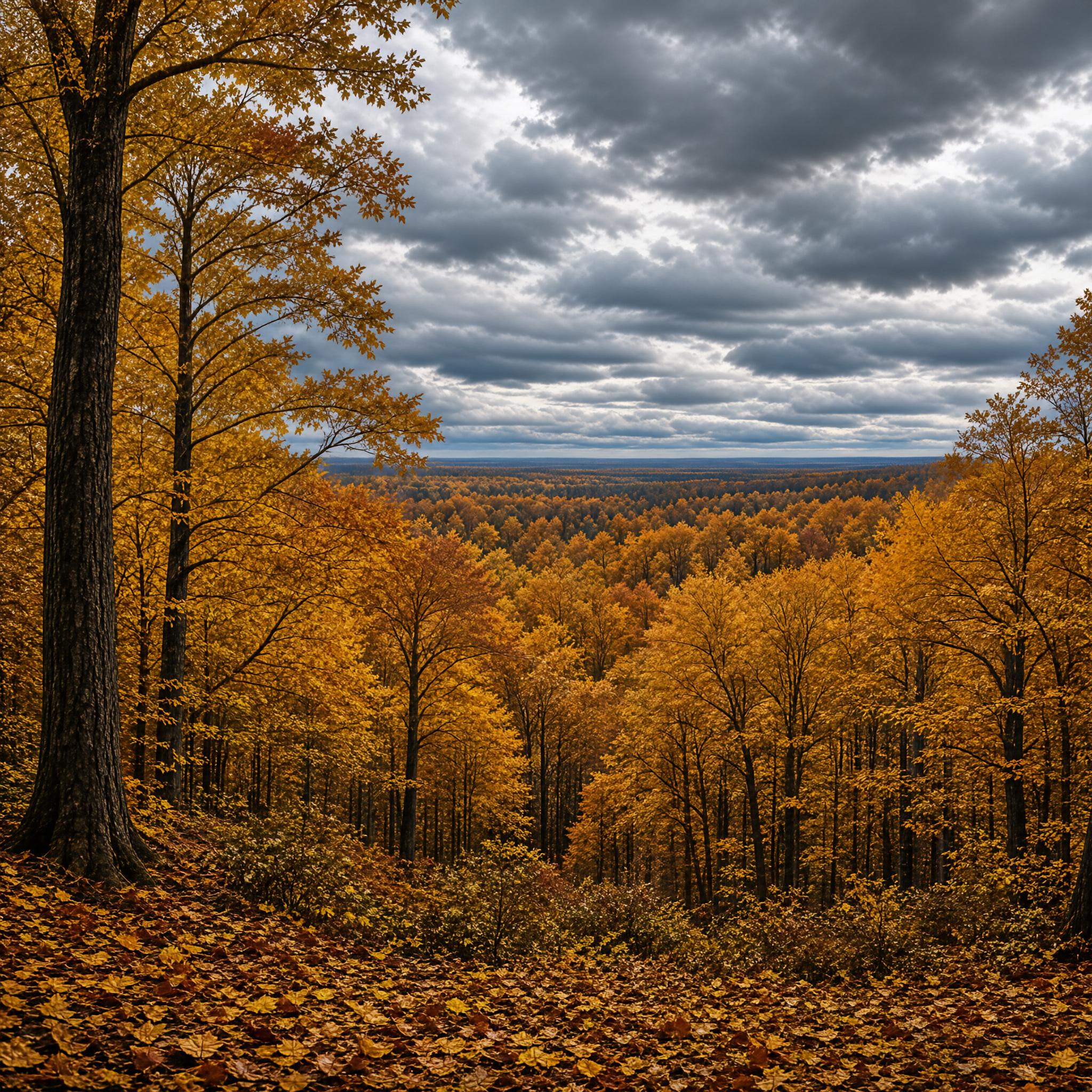 Golden Autumn Forest Vista