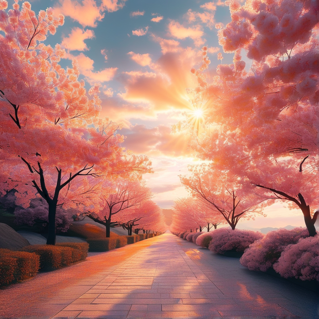 Pink Path at Sunset