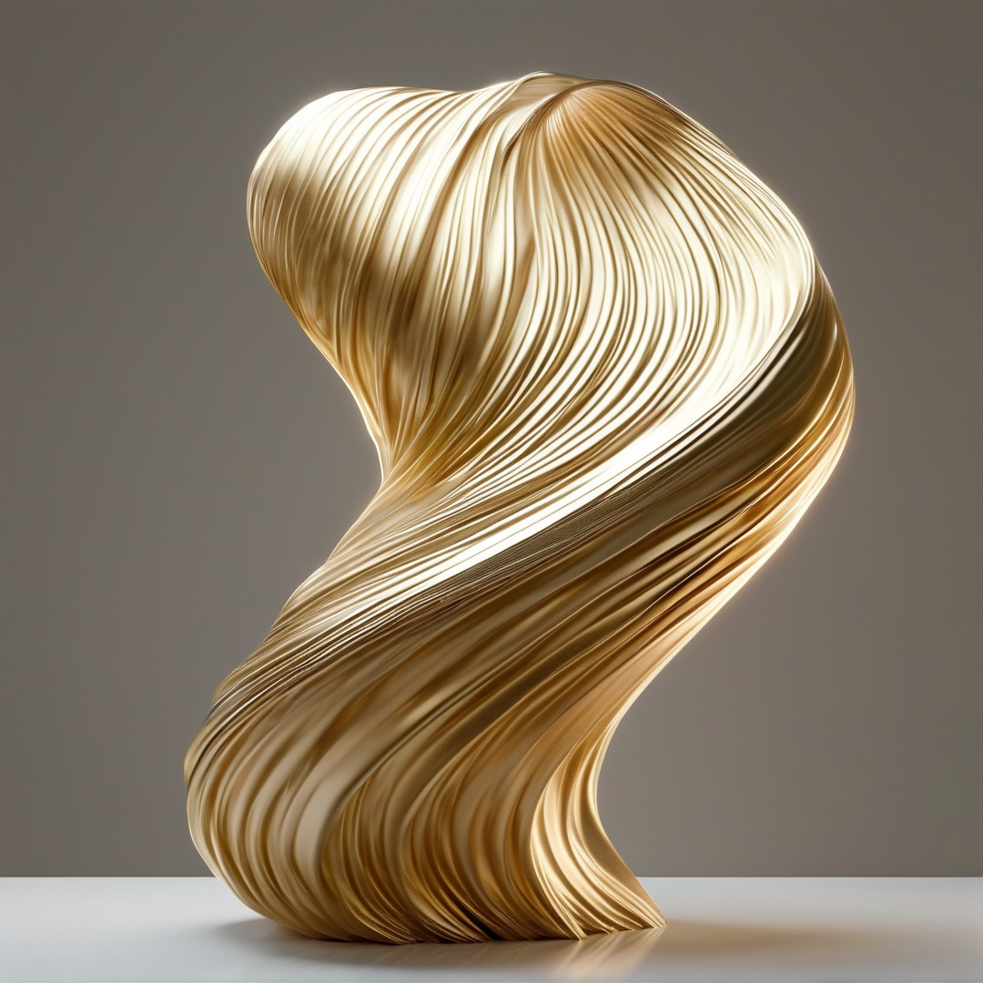 Golden Fluid Sculpture