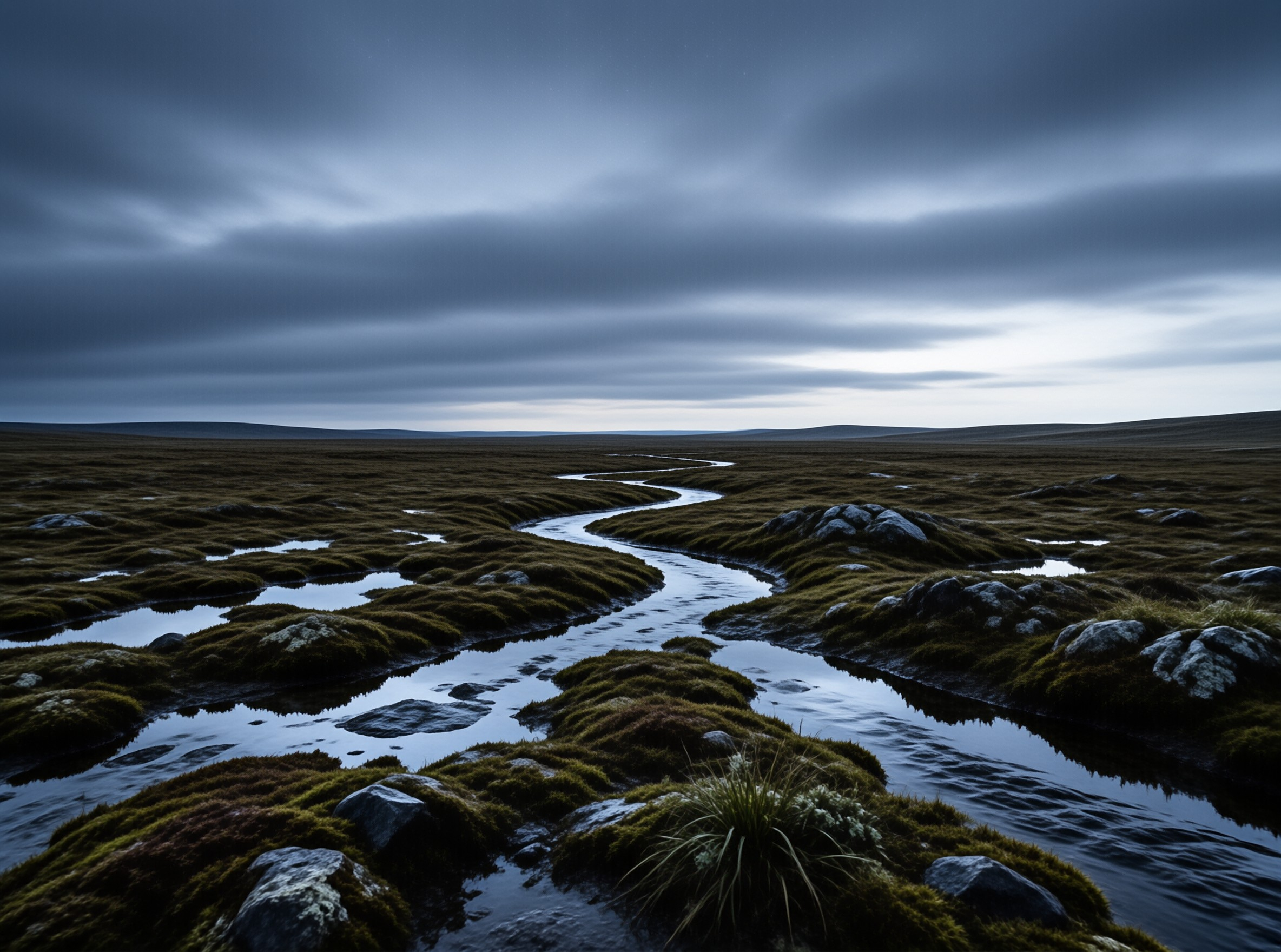 Winding Stream in the Moor