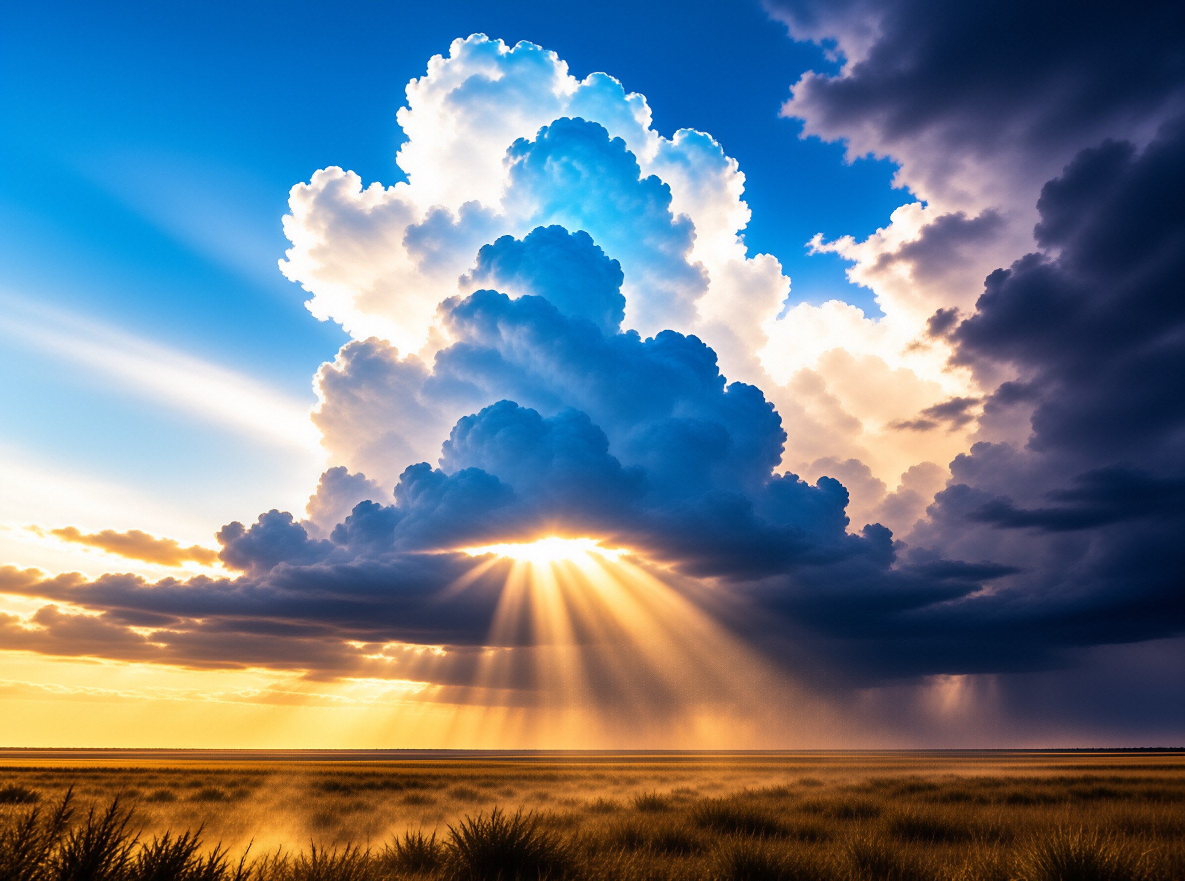 Sunbeams Over Prairie