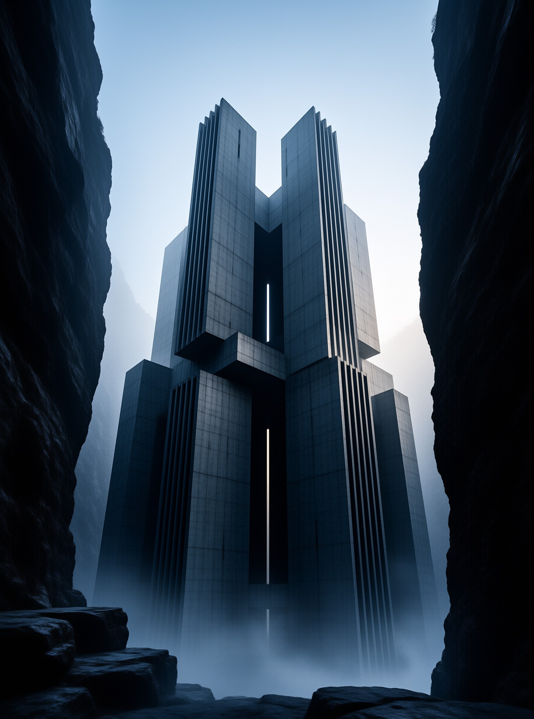 Futuristic Monolith in Canyon