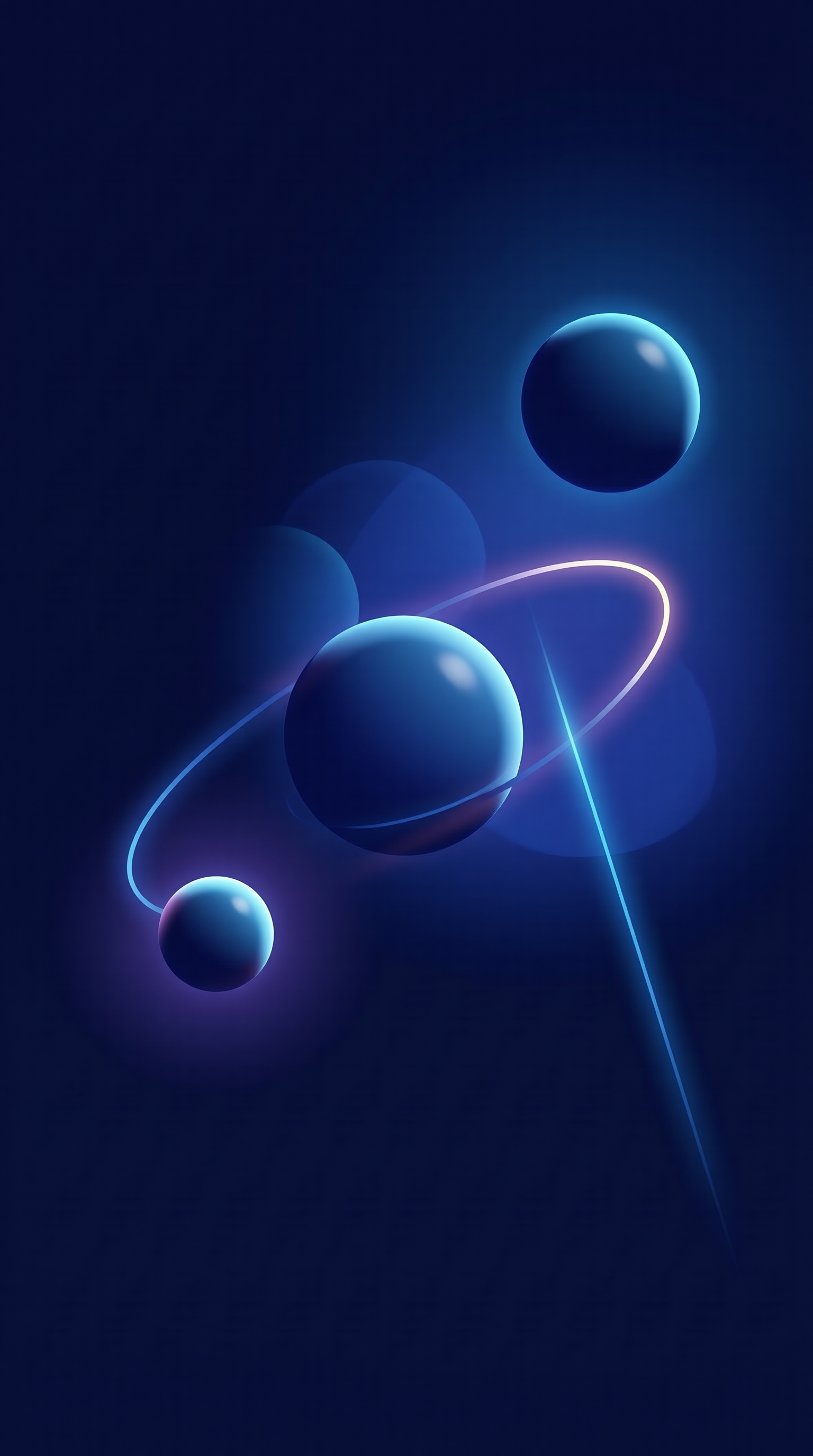 Abstract Blue Orbital Spheres